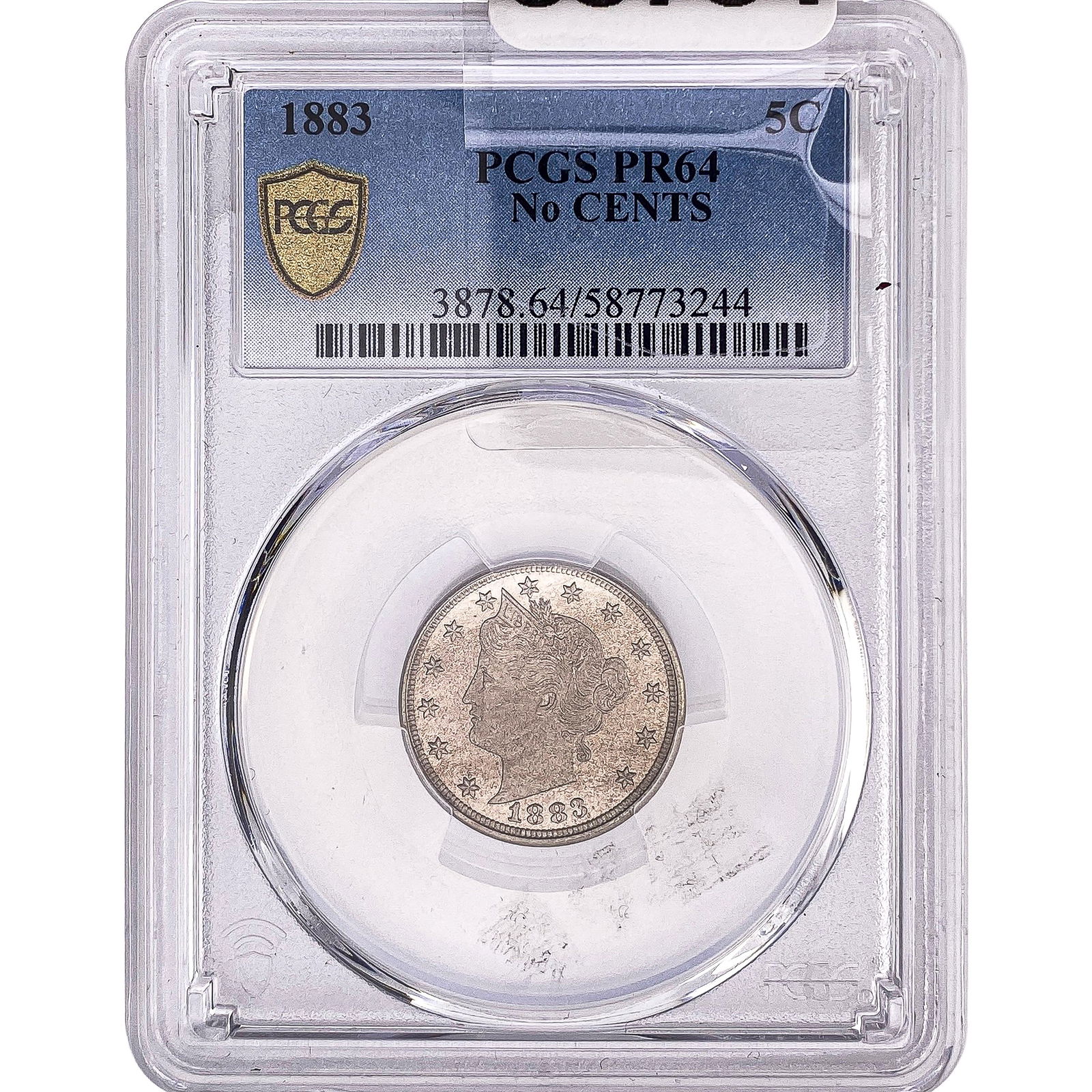 1883 Liberty Victory Nickel PCGS PR64 No Cents: 1883 Liberty Victory Nickel PCGS PR64 No Cents