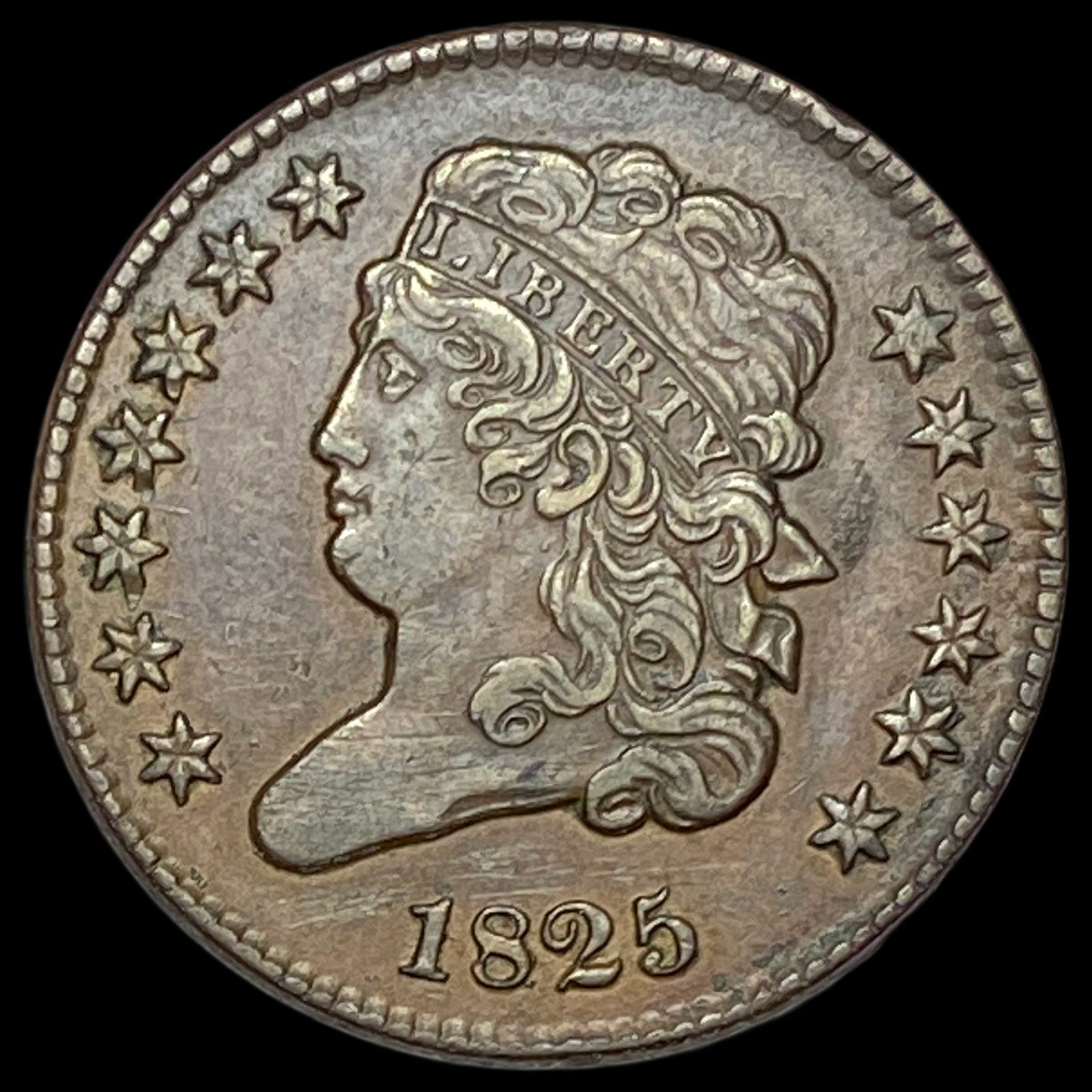 1825 Classic Head Half Cent NEARLY UNCIRCULATED: 1825 Classic Head Half Cent NEARLY UNCIRCULATED