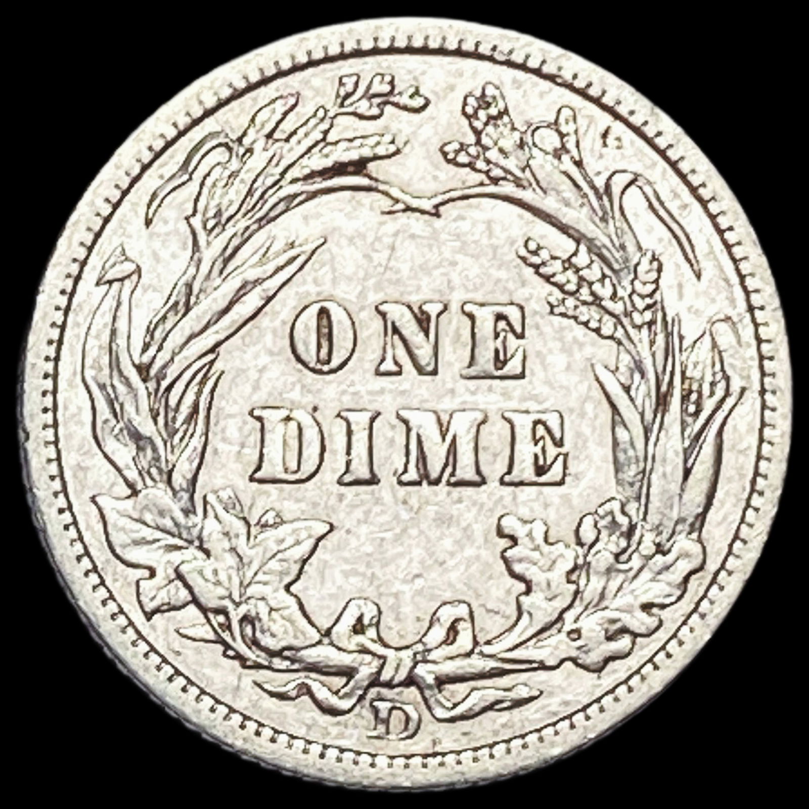 1908-D Silver Barber Dime ABOUT UNCIRCULATED - 2