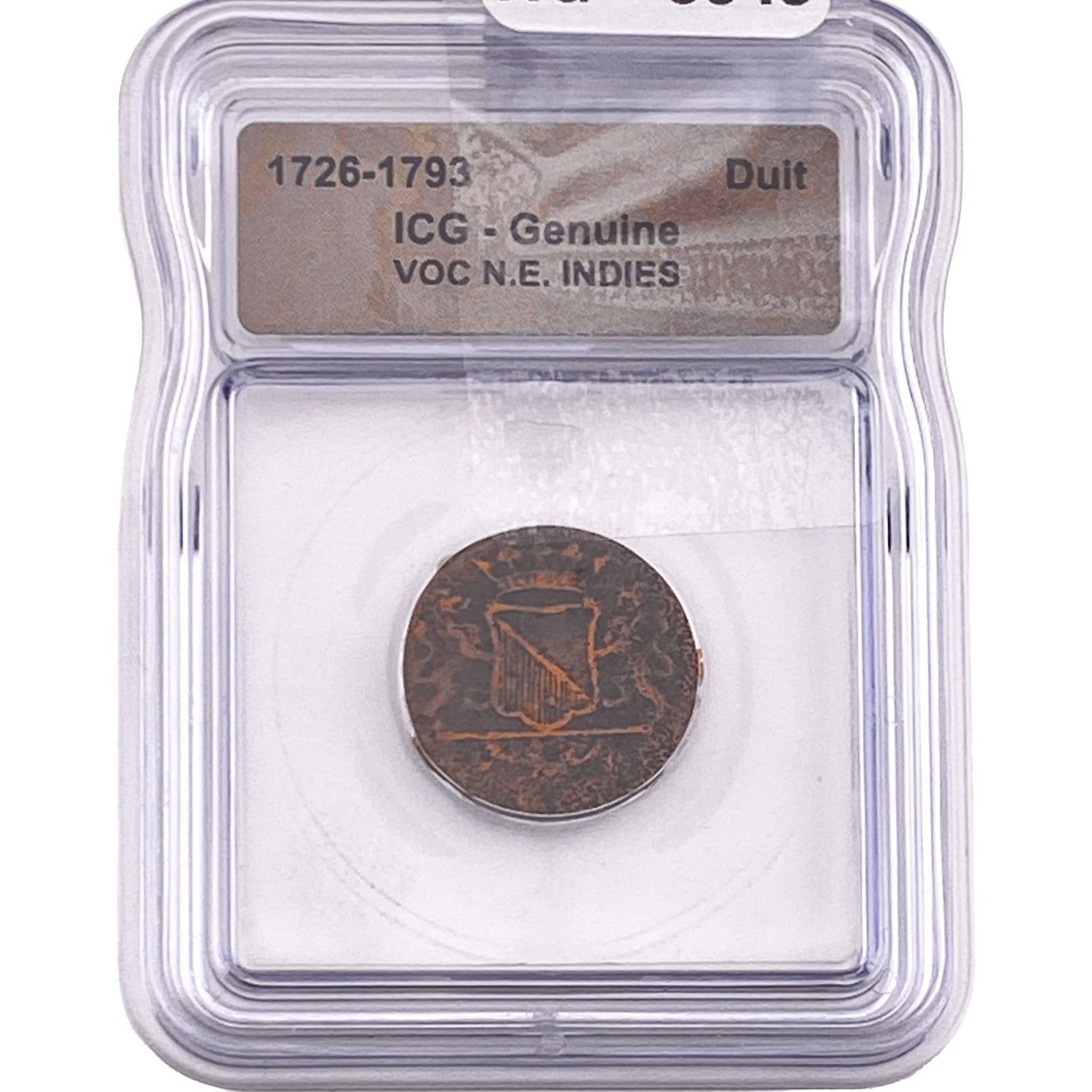 1726-1793 VOC N.E. Indies Bronze Duit ICG Genuine: 1726-1793 VOC N.E. Indies Bronze Duit ICG Genuine