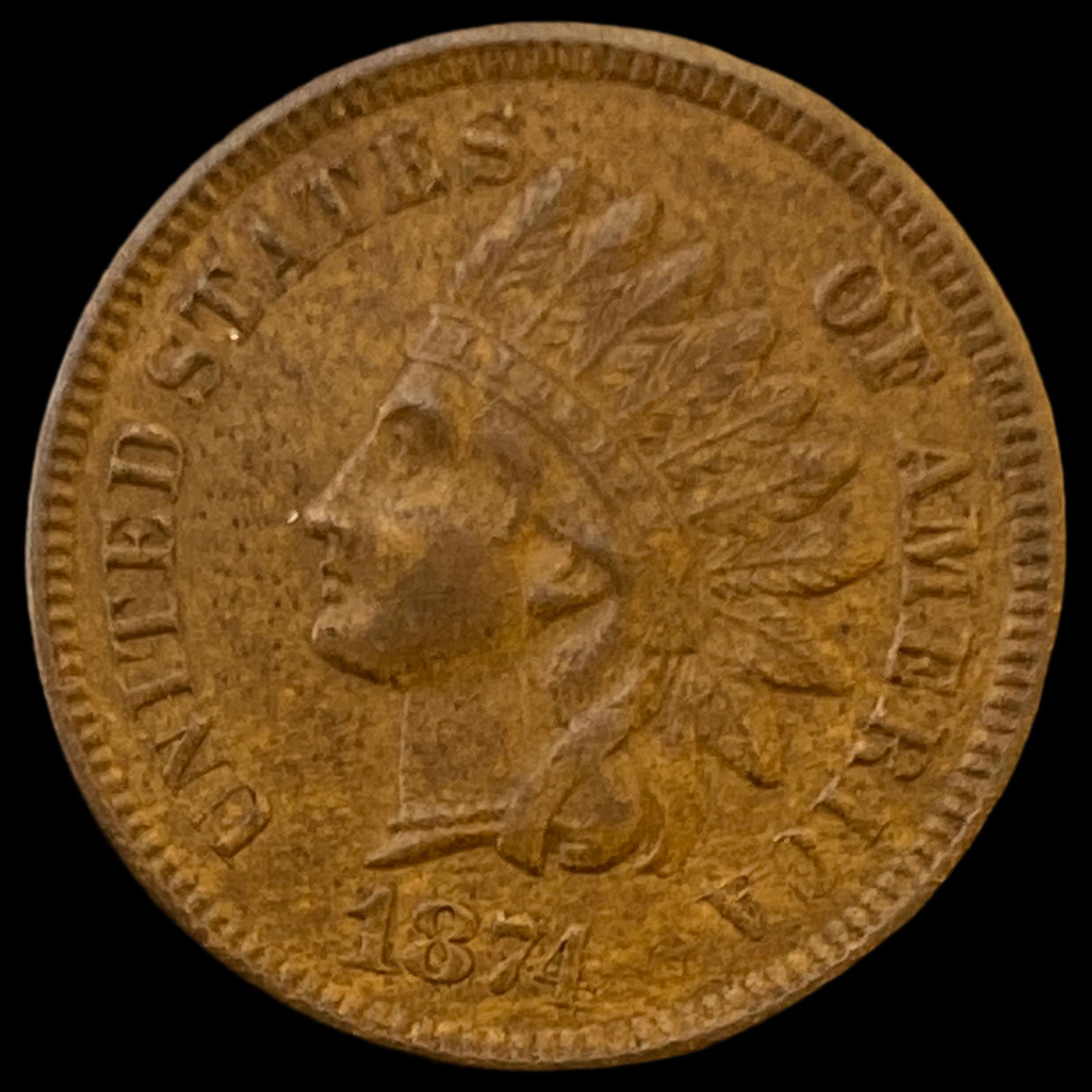 1874 Indian Head Cent CLOSELY UNCIRCULATED: 1874 Indian Head Cent CLOSELY UNCIRCULATED