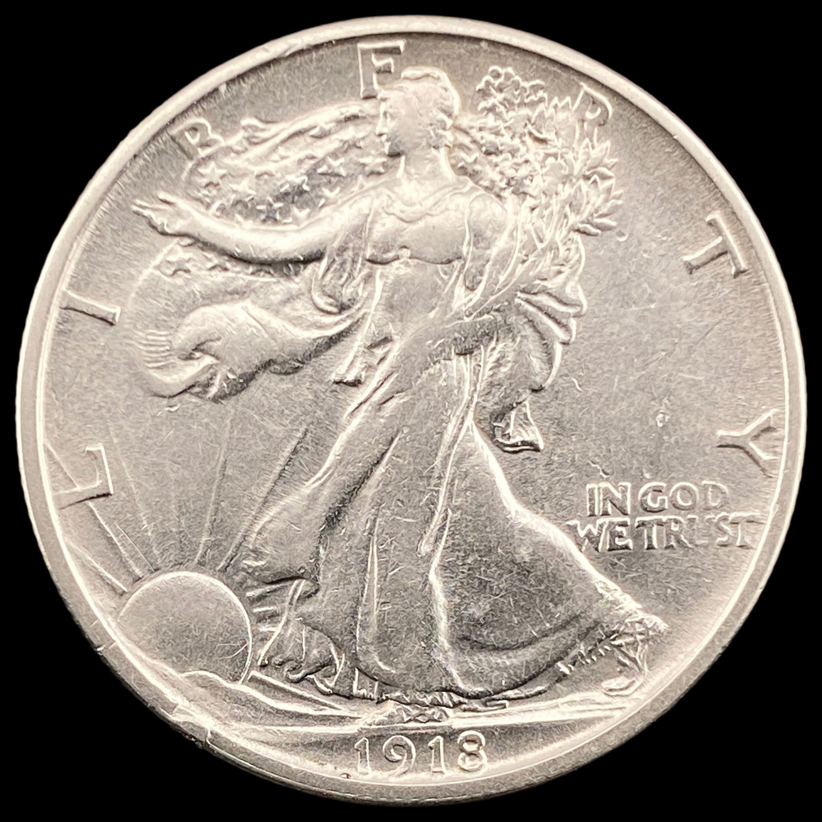 1918-S Walking Liberty Half Dollar NEARLY UNCIRCULATED (1 of 2)