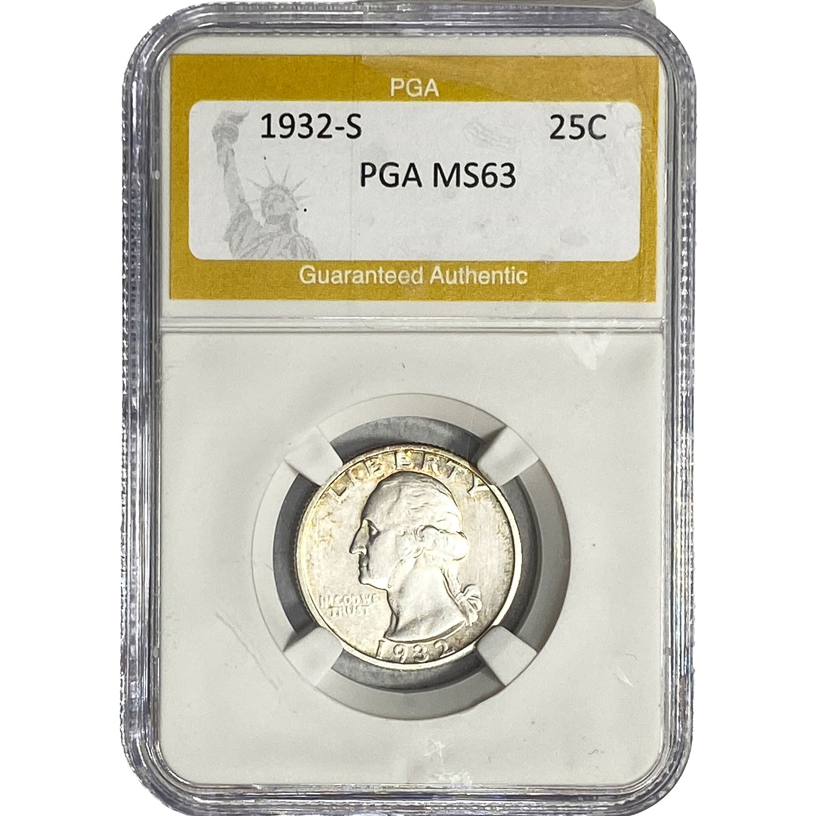 1932-S Washington Silver Quarter PGA MS63: 1932-S Washington Silver Quarter PGA MS63