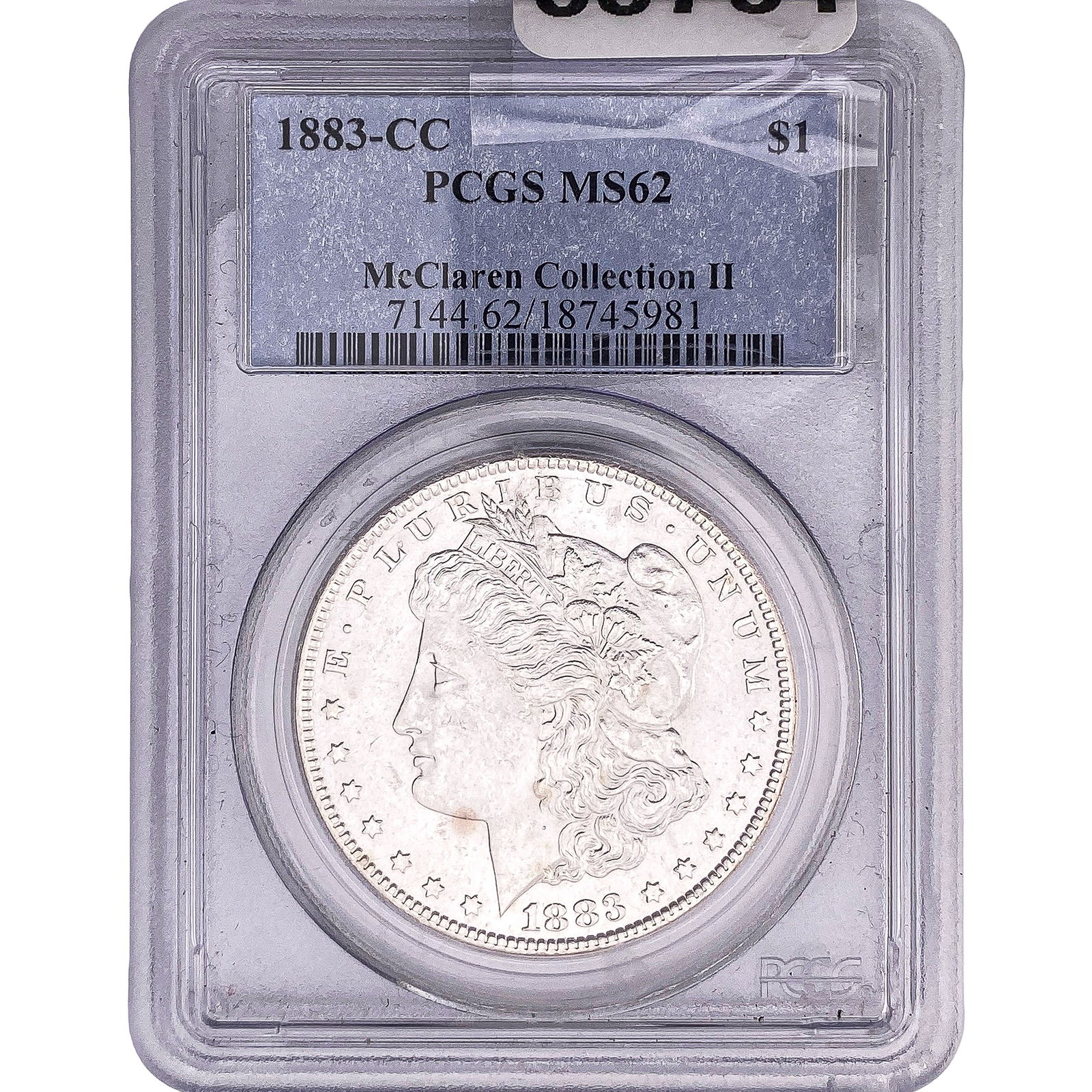 1883-CC Morgan Silver Dollar PCGS MS62 McClaren II (1 of 2)