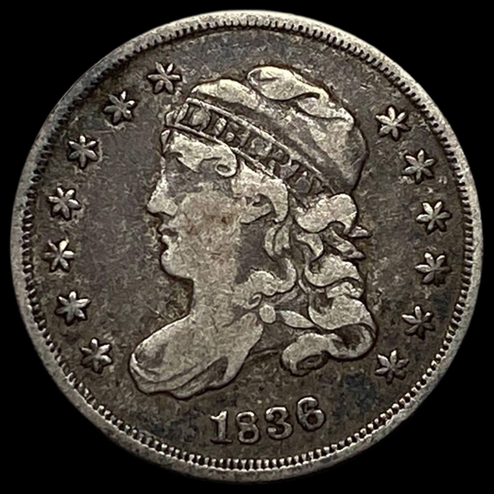 1836 Capped Bust Half Dime ABOUT UNCIRCULATED (1 of 2)
