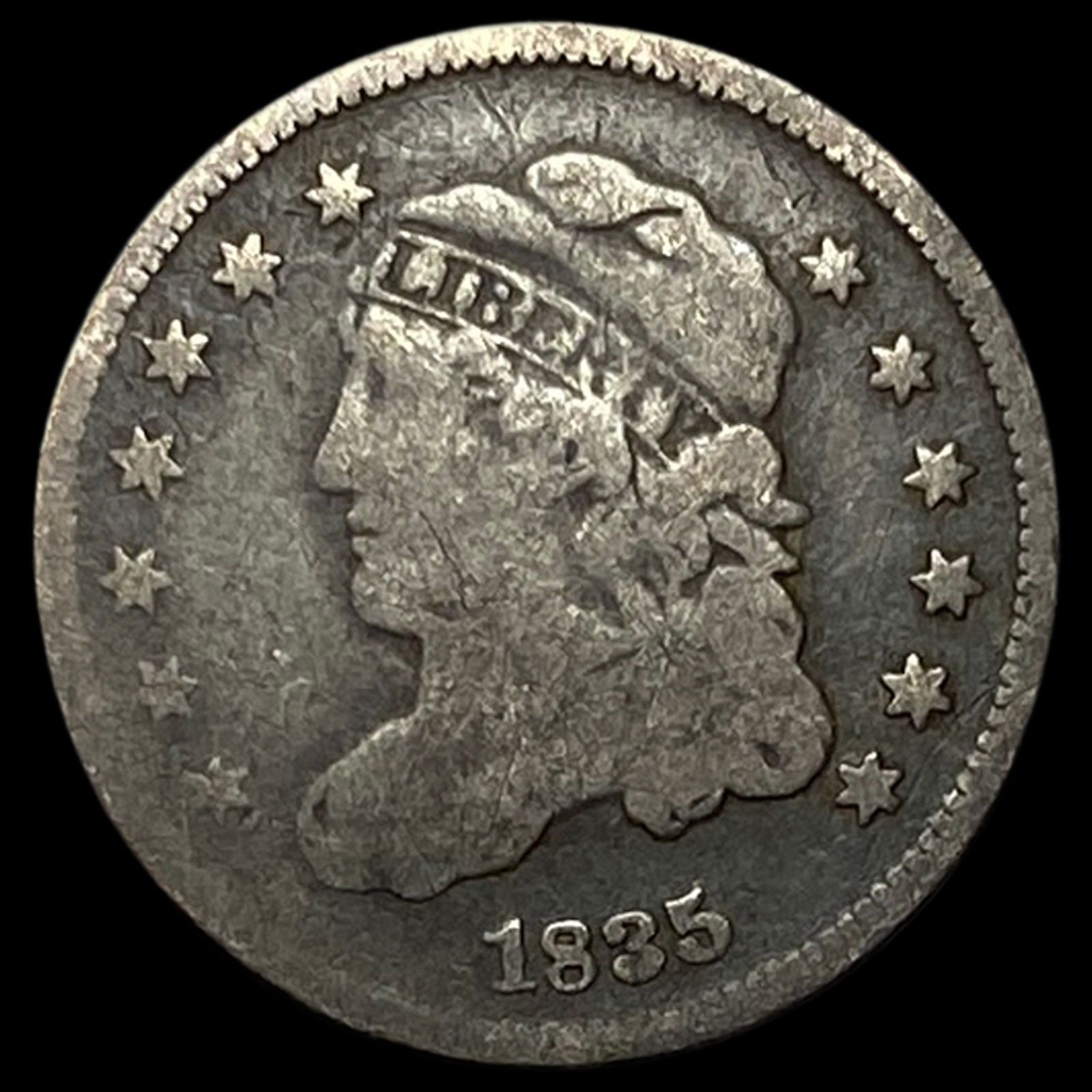 1835 Capped Bust Half Dime NICELY CIRCULATED: 1835 Capped Bust Half Dime NICELY CIRCULATED