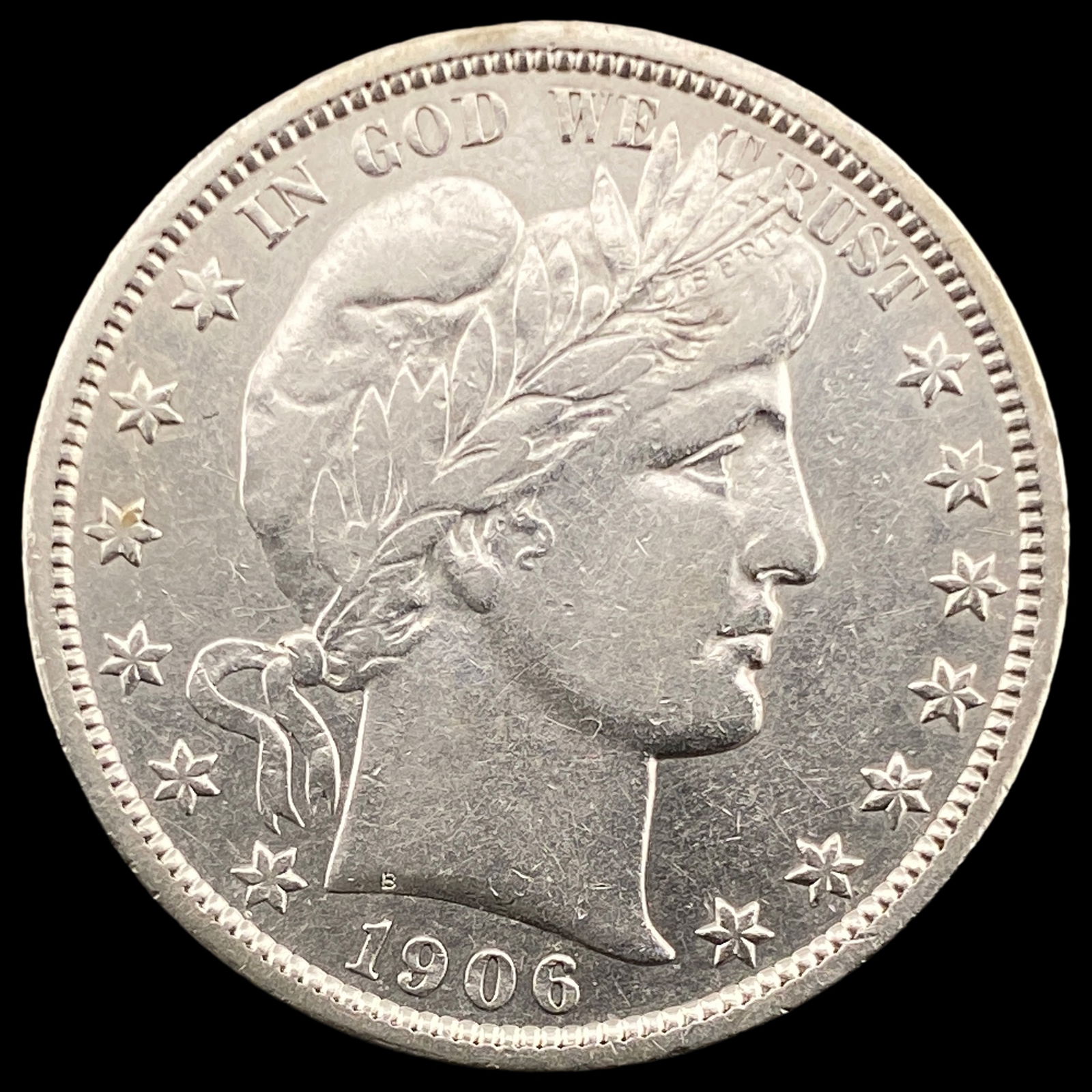 1906-O Silver Barber Half Dollar NEARLY UNCIRCULATED (1 of 2)