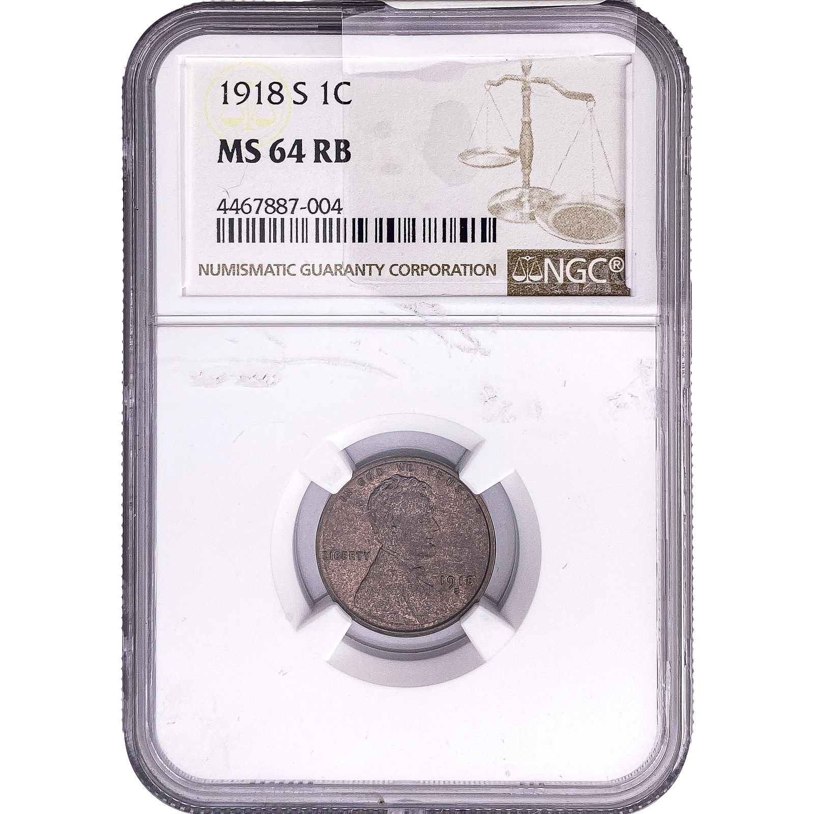 1918-S Wheat Cent NGC MS64 RB (1 of 2)