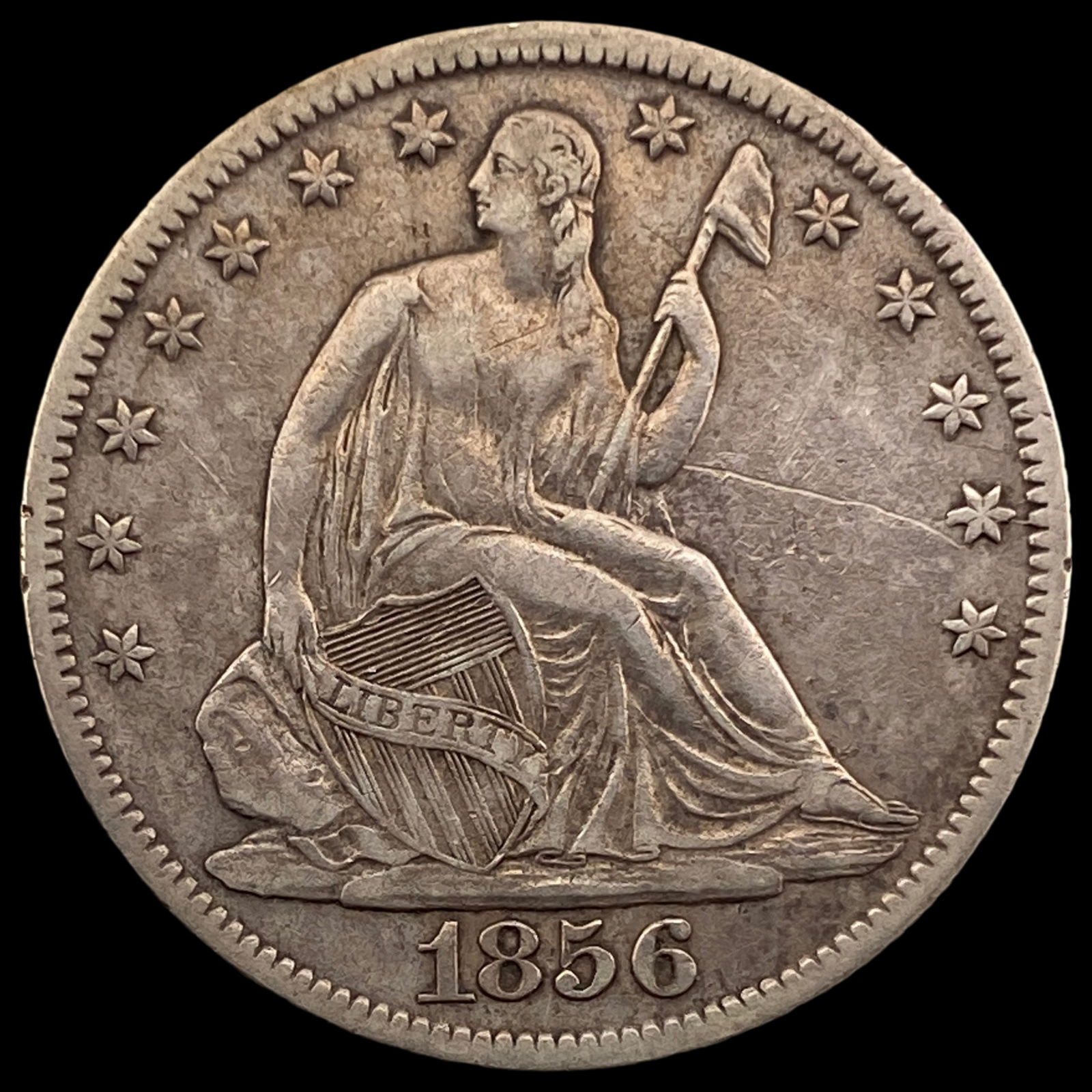 1856-O Seated Liberty Half Dollar ABOUT UNCIRCULATED (1 of 2)