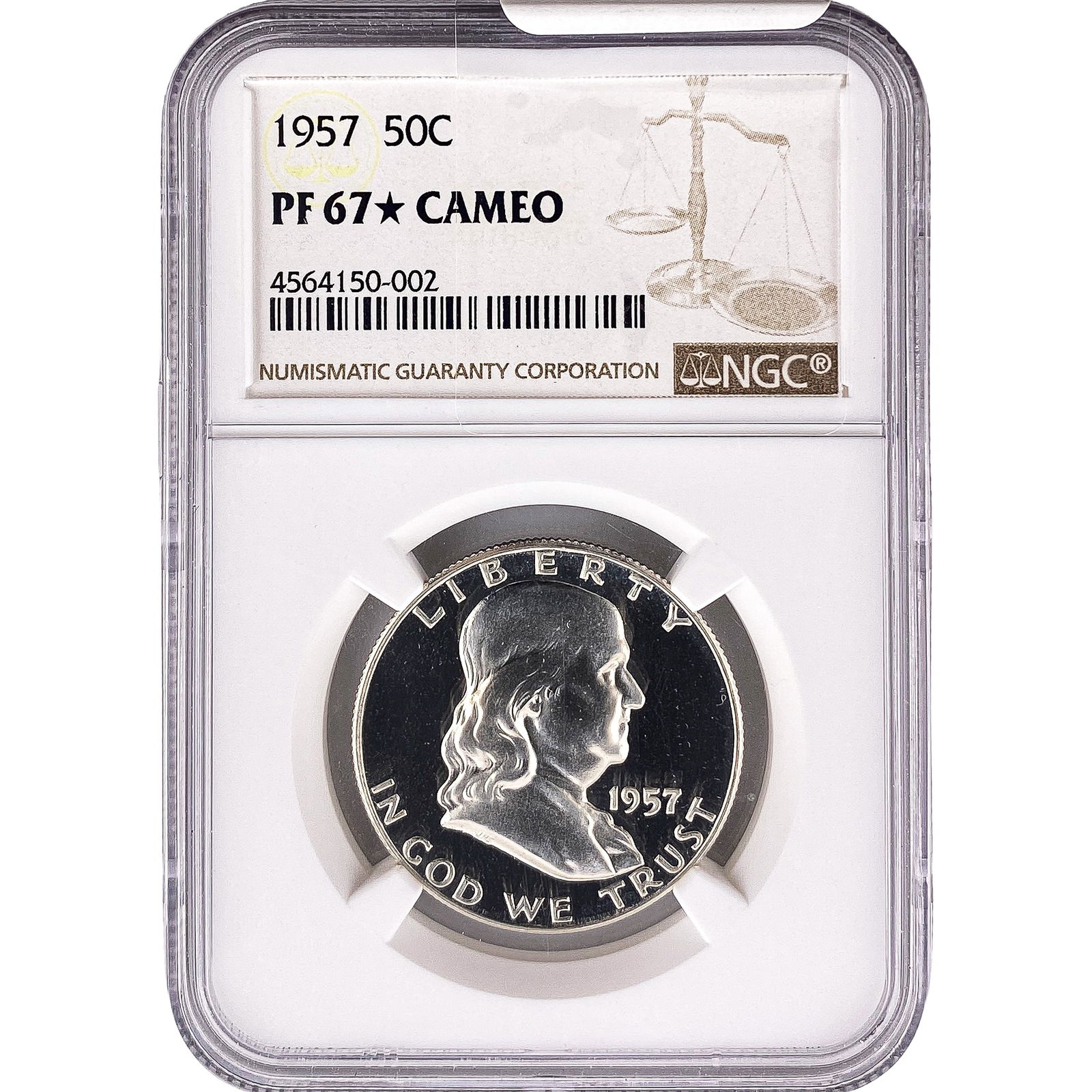 1957 Franklin Half Dollar NGC PF67* CAMEO (1 of 2)