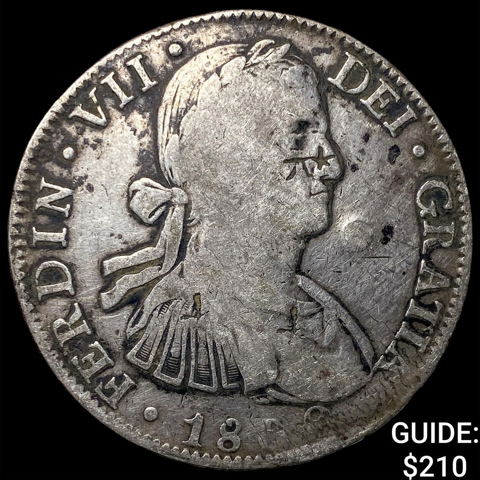 Colonial Spain Silver 8 Reales Chopmarks NEARLY UNCIRCULATED: Colonial Spain Silver 8 Reales Chopmarks NEARLY UNCIRCULATED