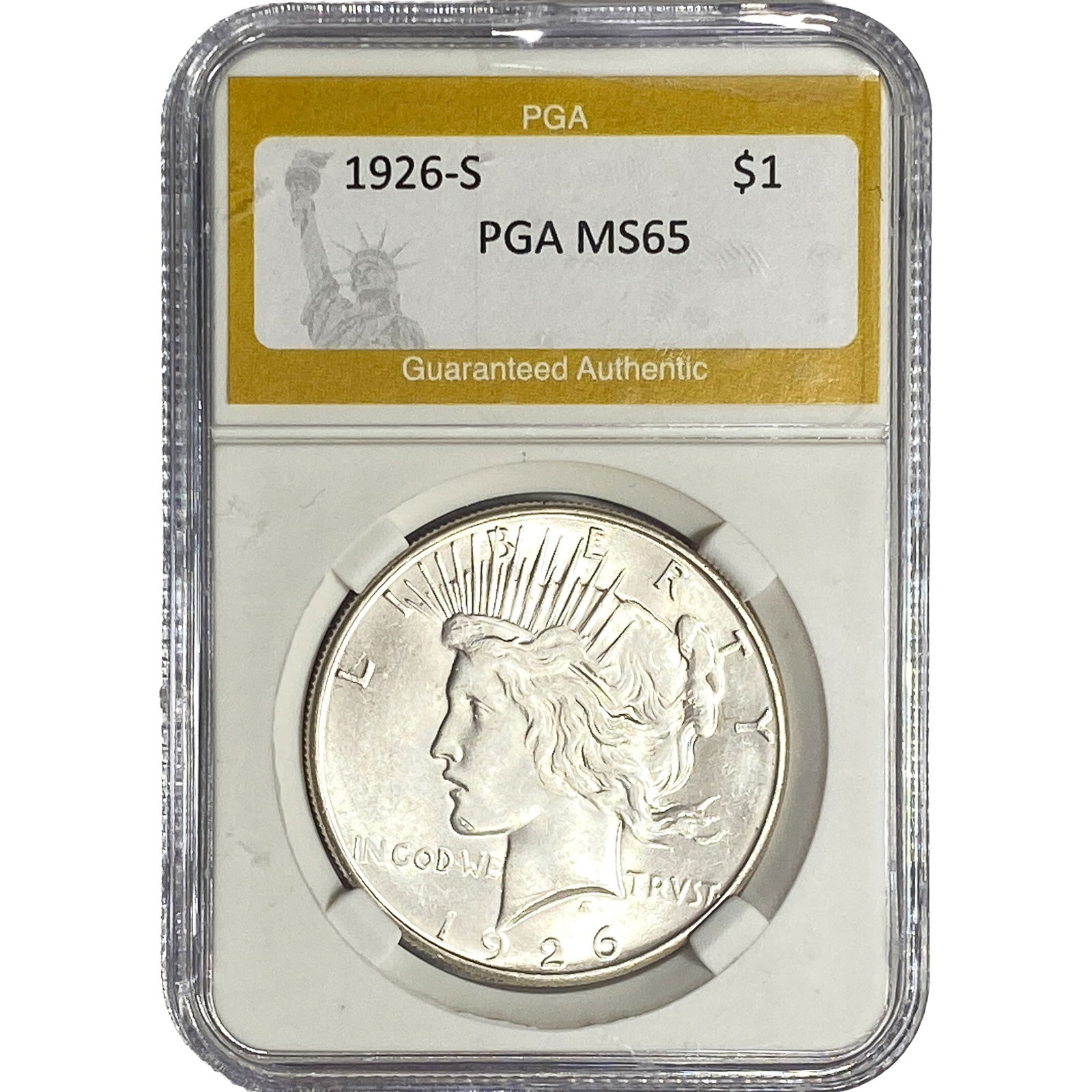 1926-S Silver Peace Dollar PGA MS65 (1 of 2)