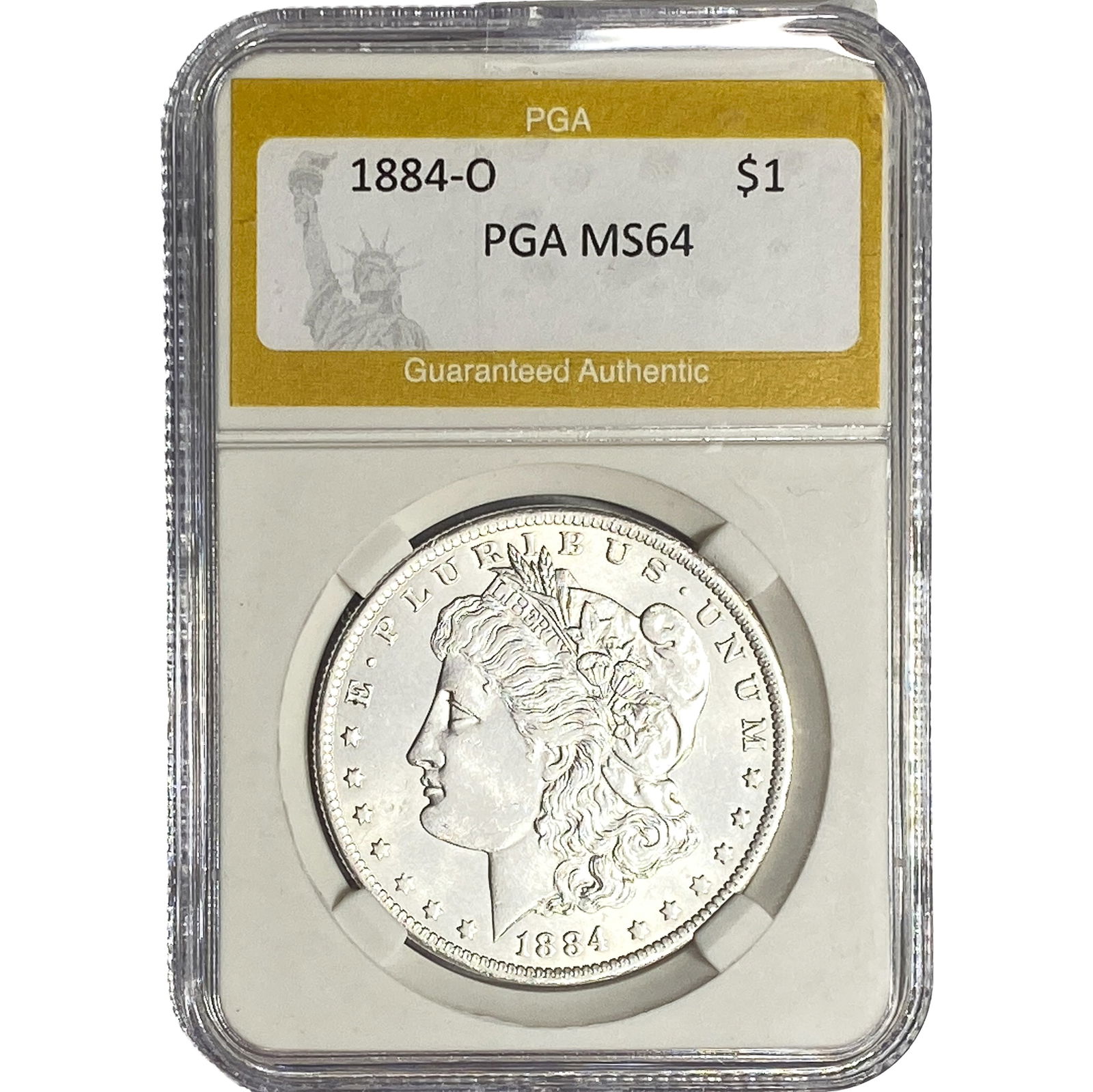1884-O Morgan Silver Dollar PGA MS64: 1884-O Morgan Silver Dollar PGA MS64