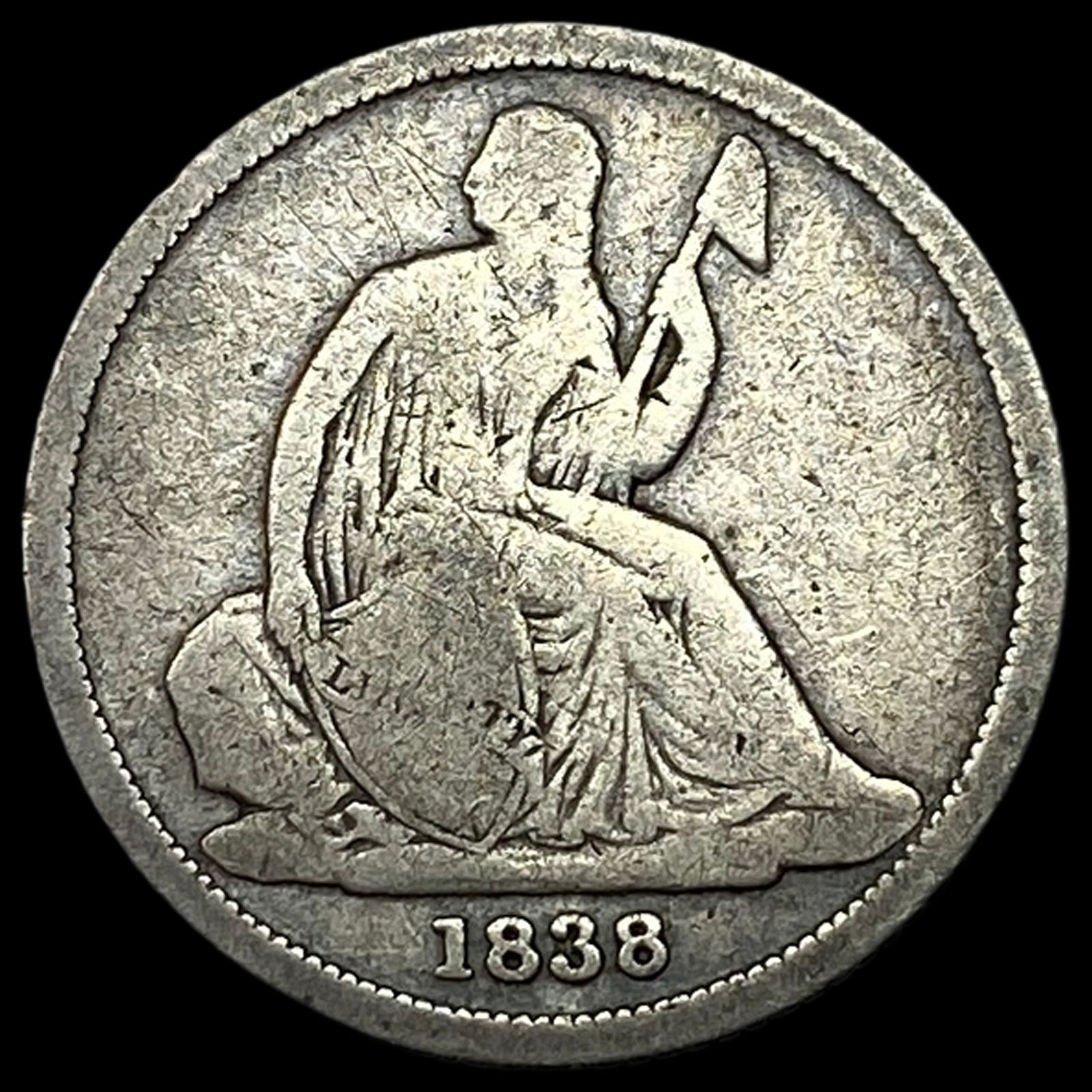 1838-O Seated Liberty Dime NICELY CIRCULATED: 1838-O Seated Liberty Dime NICELY CIRCULATED