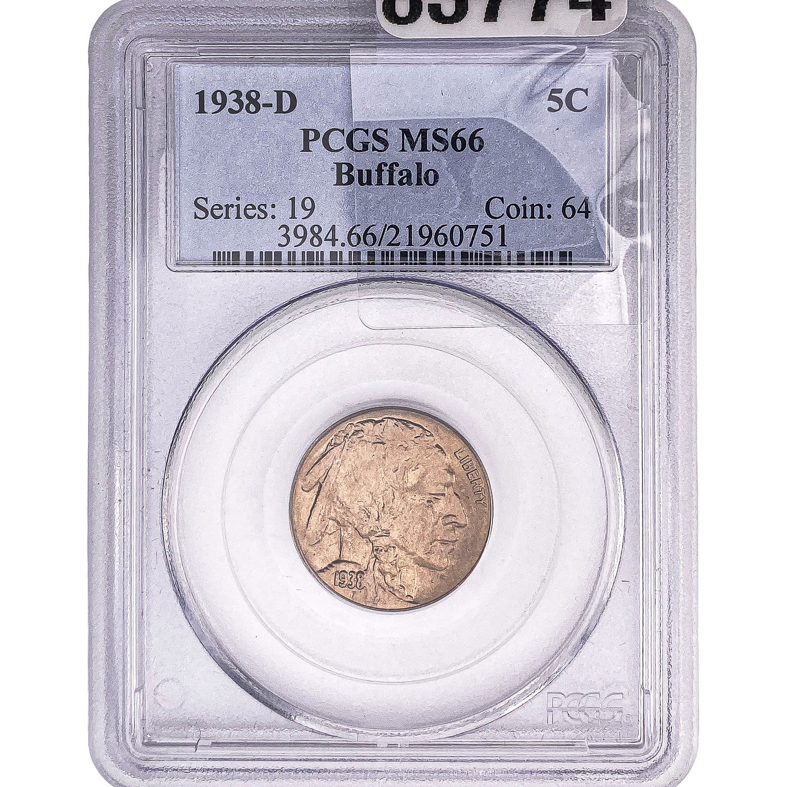 1938-D Buffalo Nickel PCGS MS66 (1 of 2)