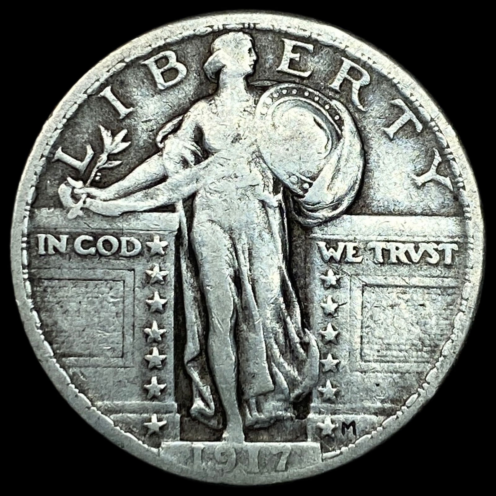 1917 Type 2 Standing Liberty Quarter LIGHTLY CIRCULATED: 1917 Type 2 Standing Liberty Quarter LIGHTLY CIRCULATED