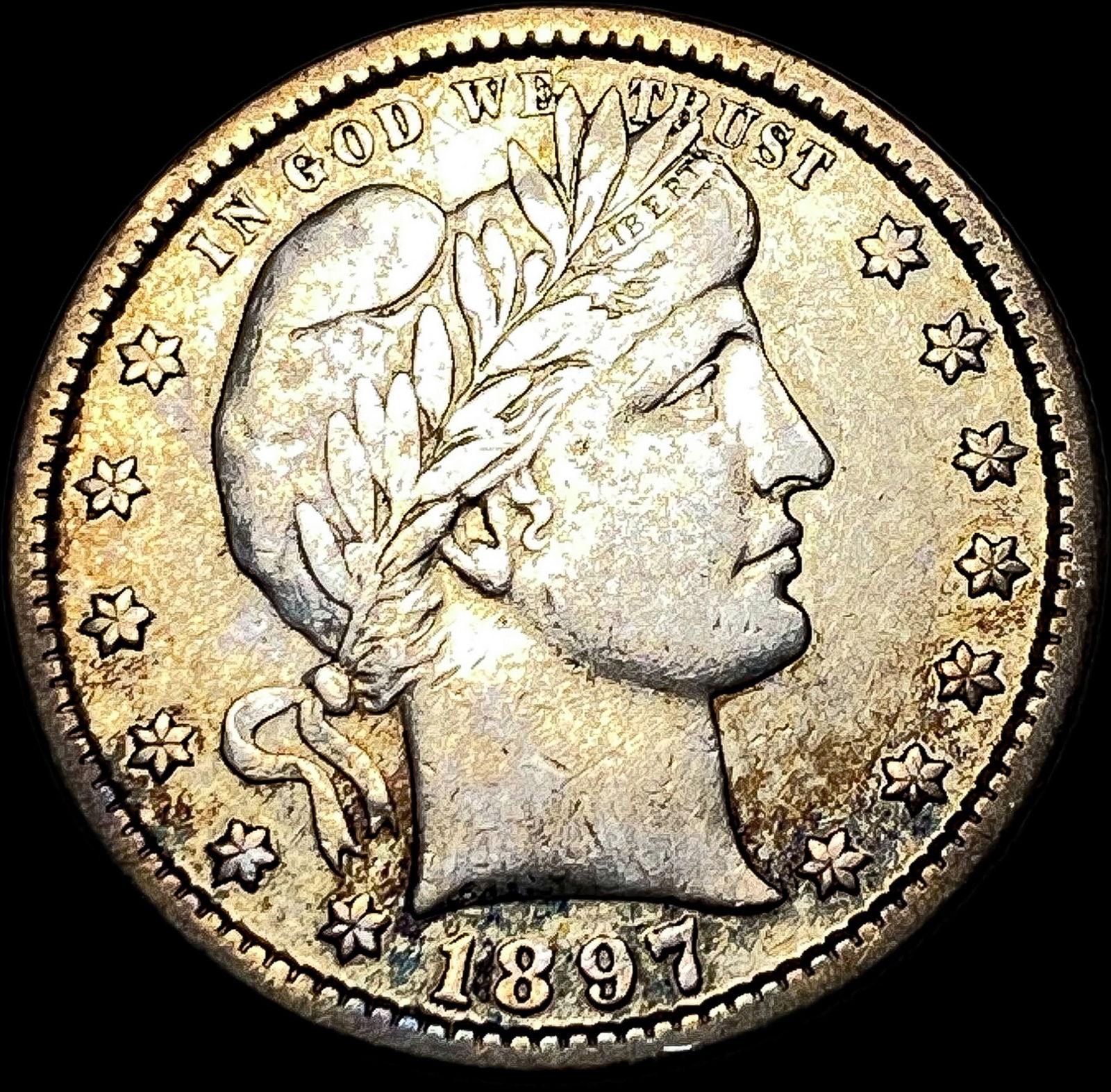 1897-S Silver Barber Quarter ABOUT UNCIRCULATED (1 of 2)