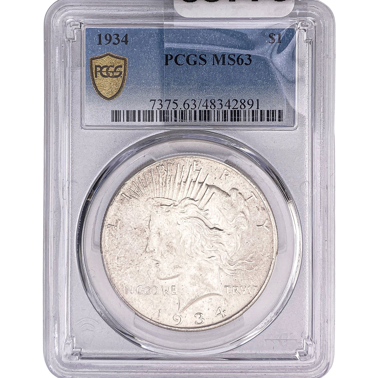 1934 Silver Peace Dollar PCGS MS63 (1 of 2)