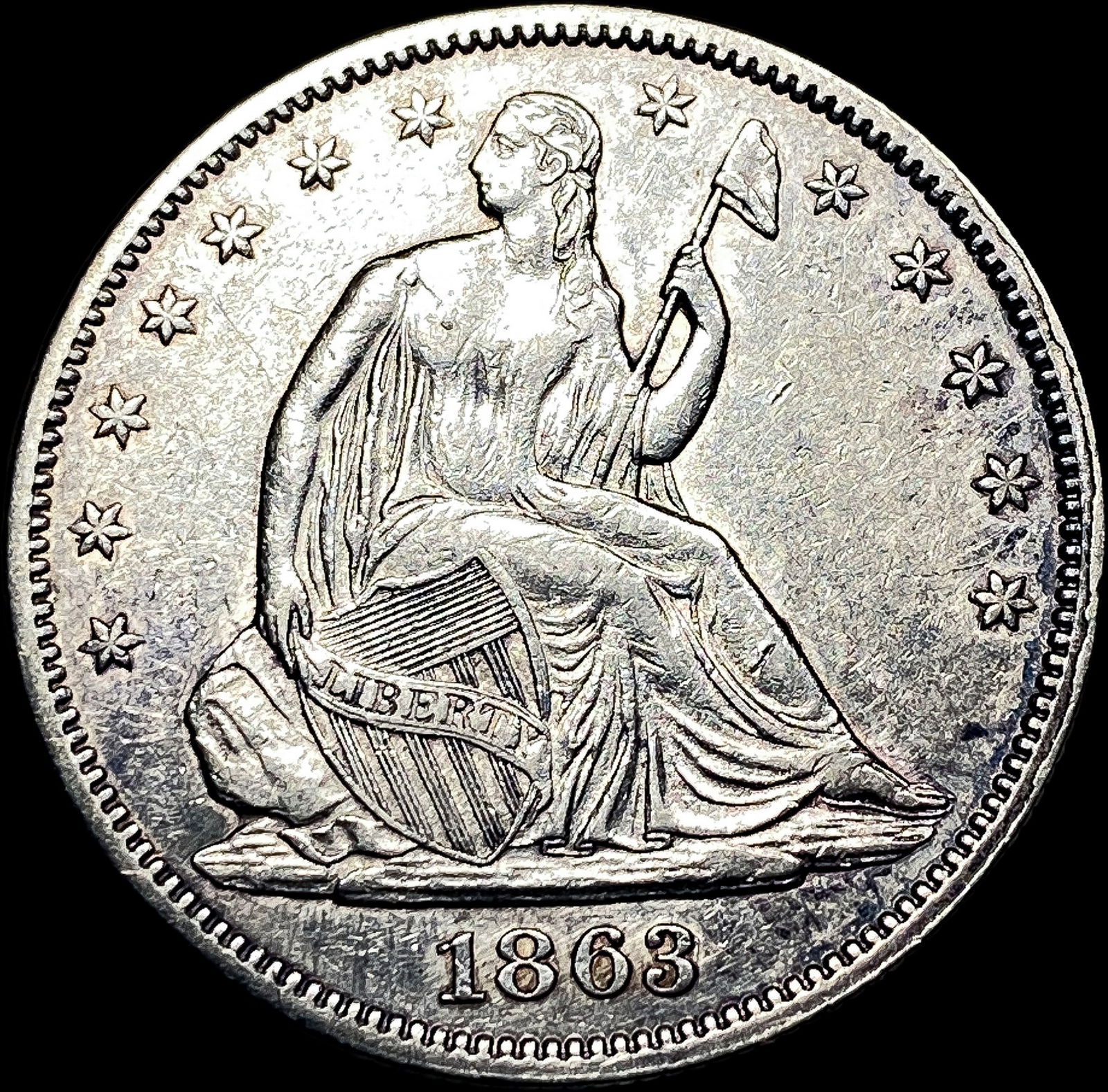 1863 Seated Liberty Half Dollar HIGH GRADE (1 of 2)