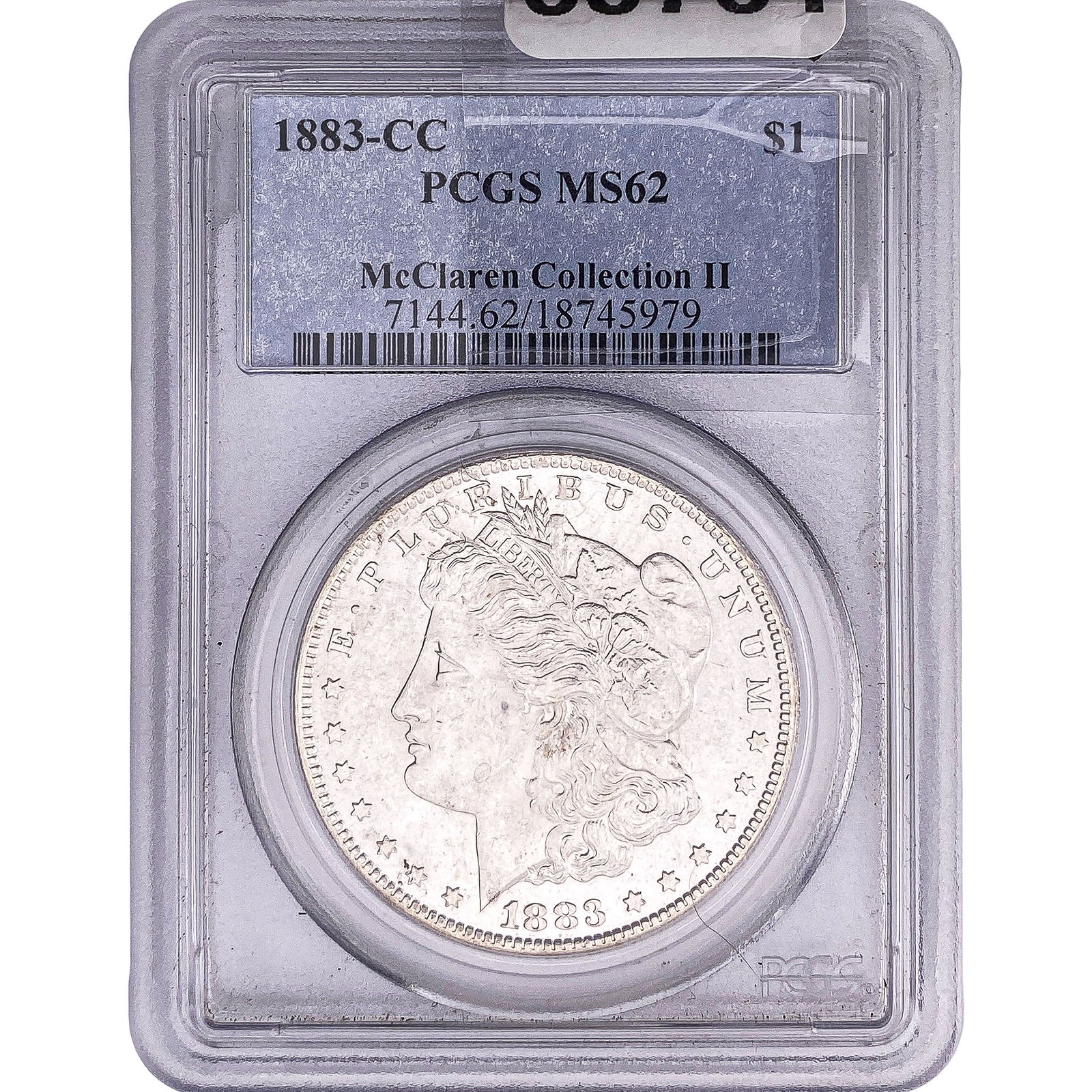1883-CC Morgan Silver Dollar PCGS MS62 McClaren II: 1883-CC Morgan Silver Dollar PCGS MS62 McClaren II