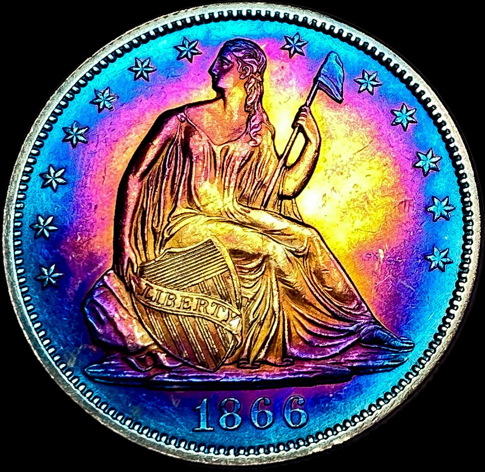 1866 Seated Liberty Half Dollar CHOICE AU (1 of 2)