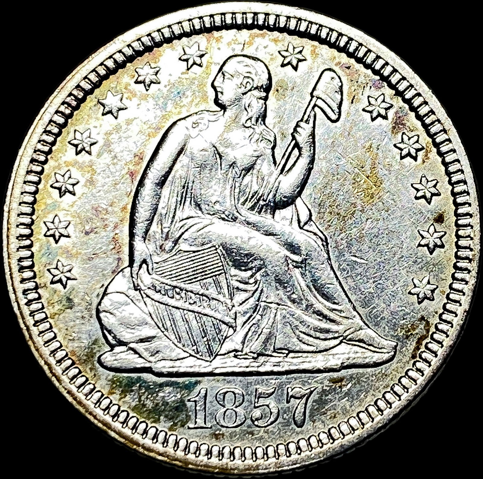1857 Seated Liberty Quarter CLOSELY UNCIRCULATED (1 of 2)