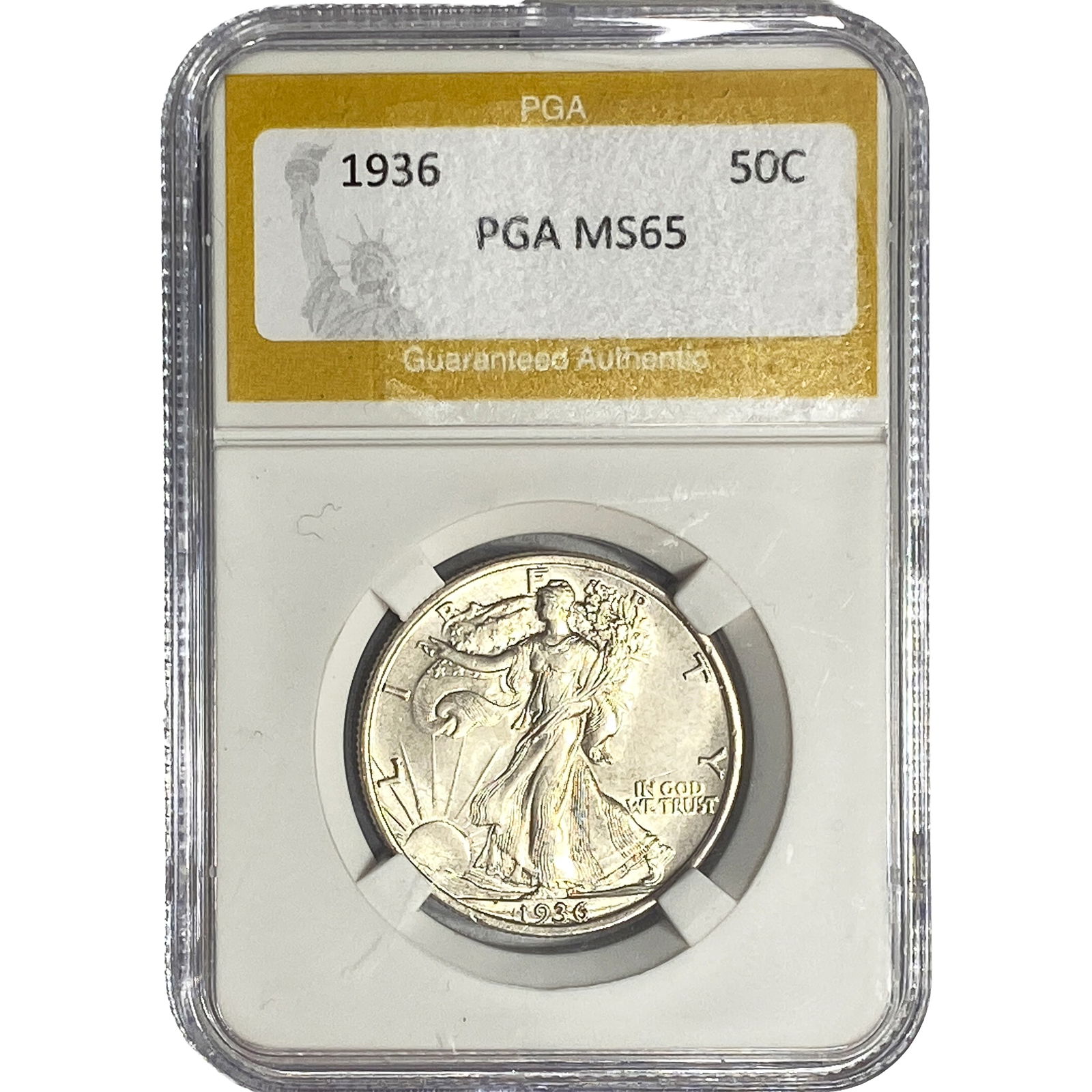 1936 Walking Liberty Half Dollar PGA MS65: 1936 Walking Liberty Half Dollar PGA MS65