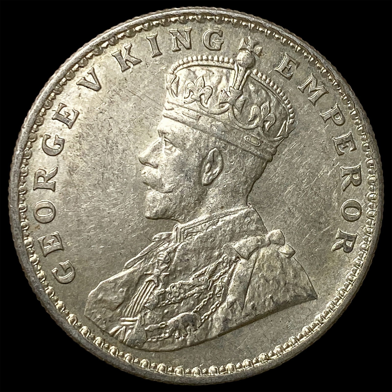1918 British India Silver 1 Rupee UNCIRCULATED: 1918 British India Silver 1 Rupee UNCIRCULATED