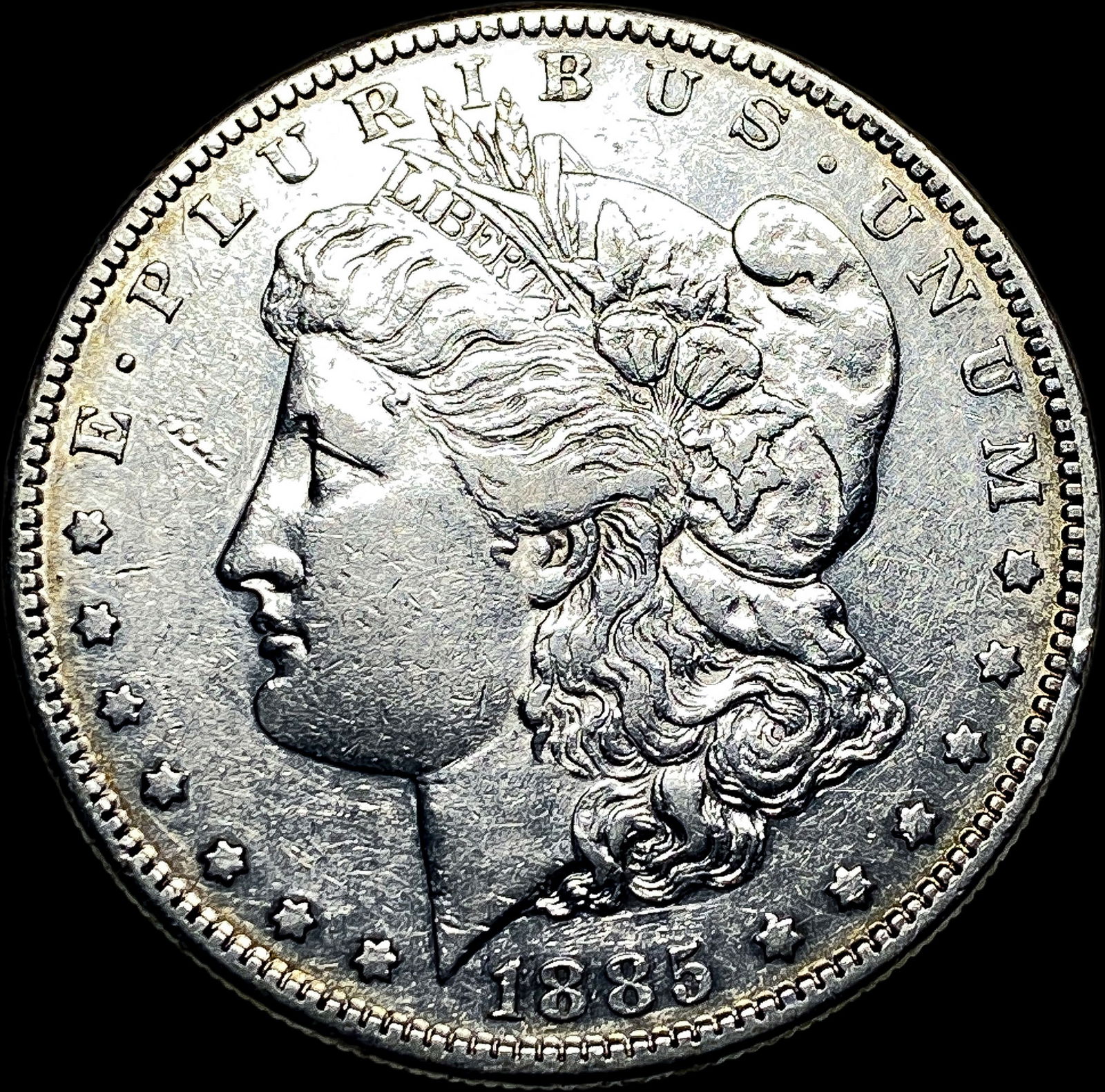 1885-S Silver Morgan Dollar ABOUT UNCIRCULATED: 1885-S Silver Morgan Dollar ABOUT UNCIRCULATED