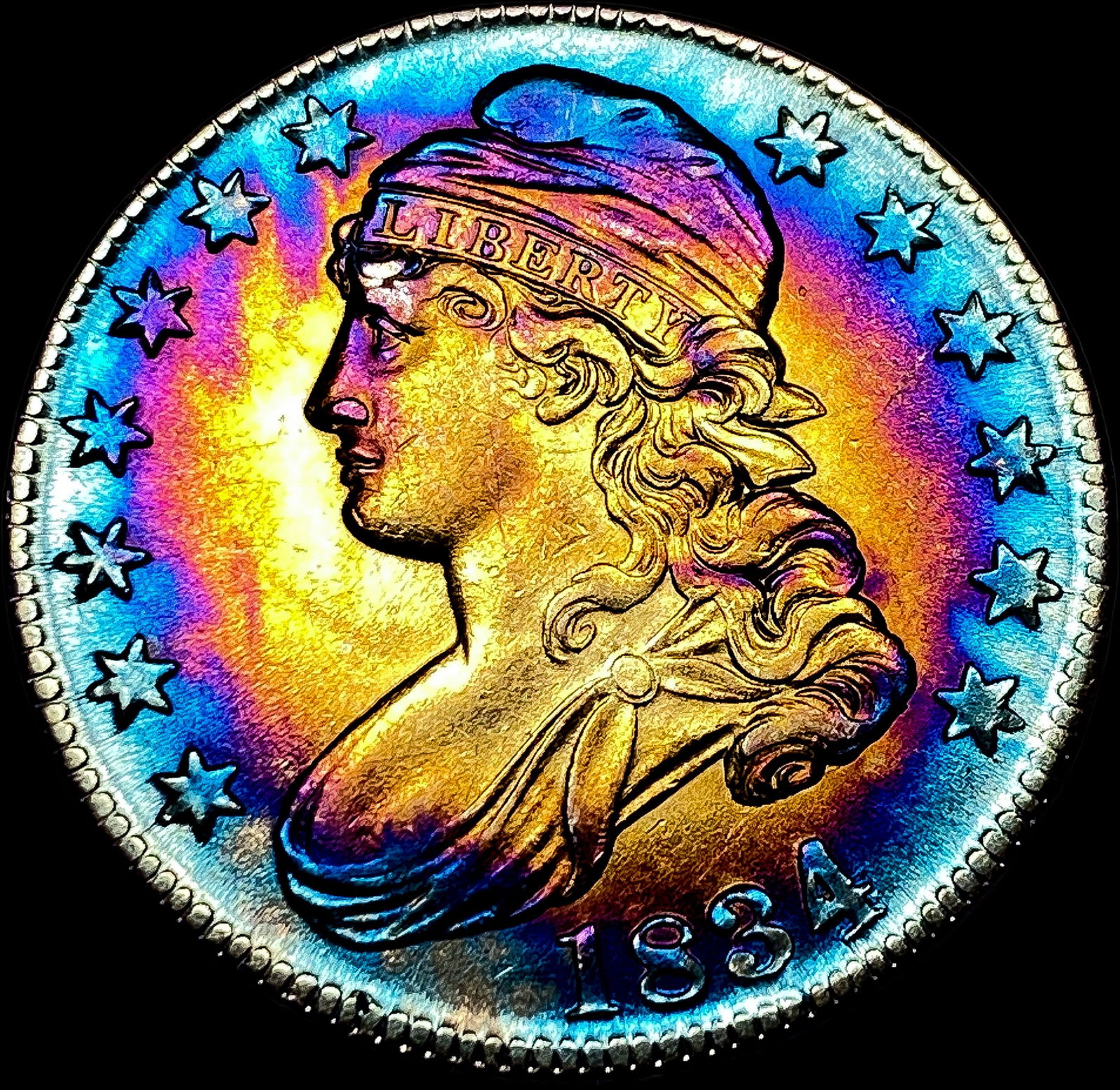 1834 Capped Bust Half Dollar CLOSELY UNCIRCULATED: 1834 Capped Bust Half Dollar CLOSELY UNCIRCULATED