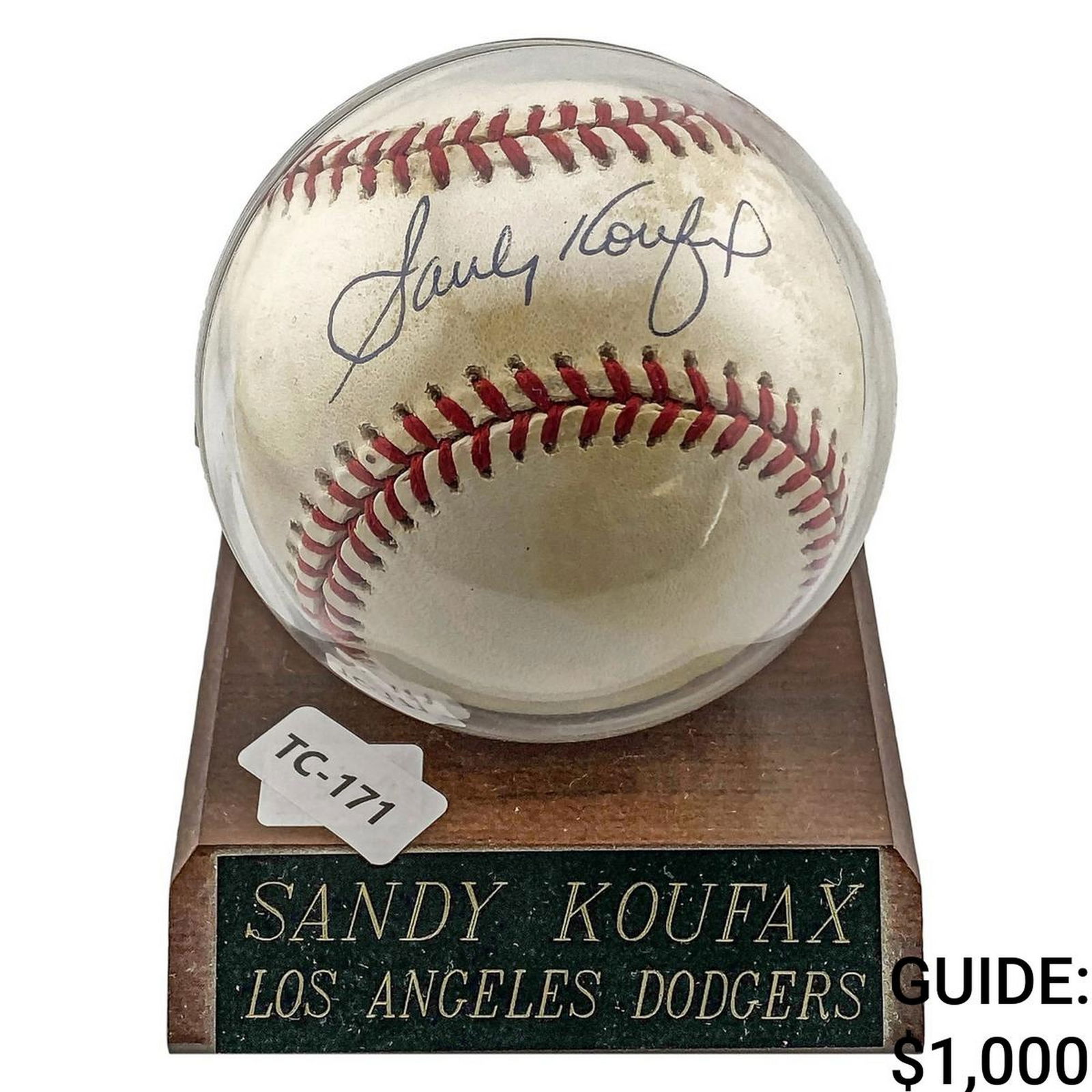 Sandy Koufax Signed Baseball Dodgers w/ Certificate (1 of 5)