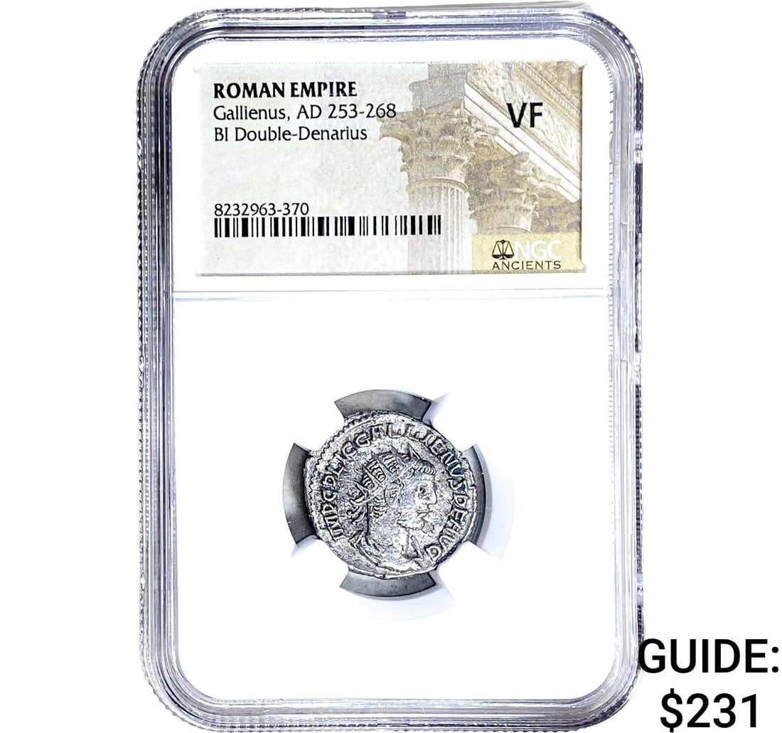 Roman Gallienus, AD 253-268 BI Dbl-Denarius NGC VF (1 of 2)