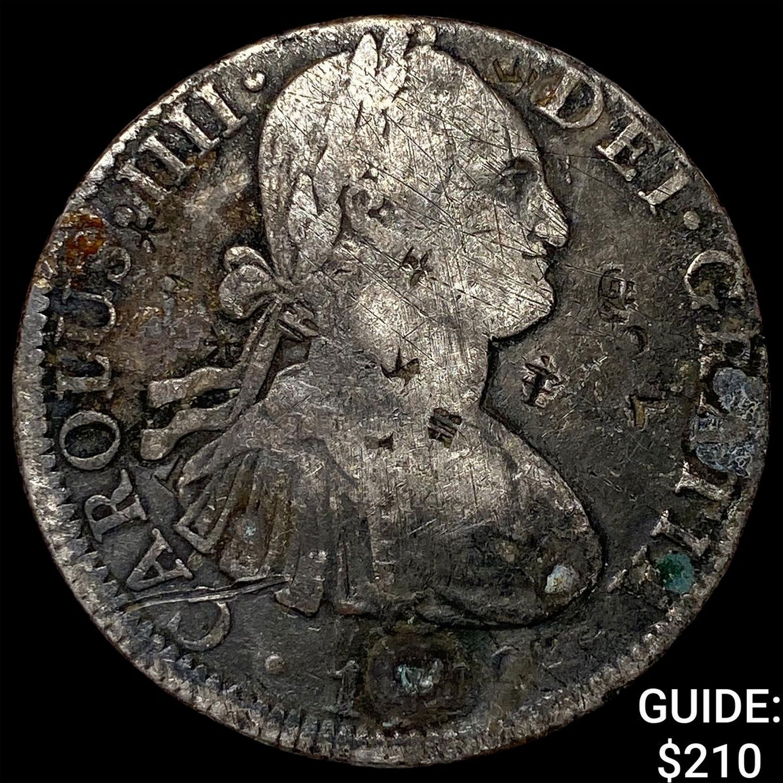 Colonial Spain Silver 8 Reales Chopmarks NEARLY UNCIRCULATED: Colonial Spain Silver 8 Reales Chopmarks NEARLY UNCIRCULATED