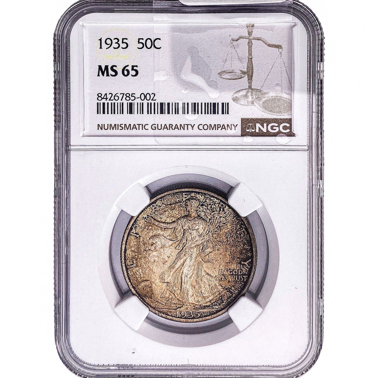1935 Walking Liberty Half Dollar NGC MS65: 1935 Walking Liberty Half Dollar NGC MS65