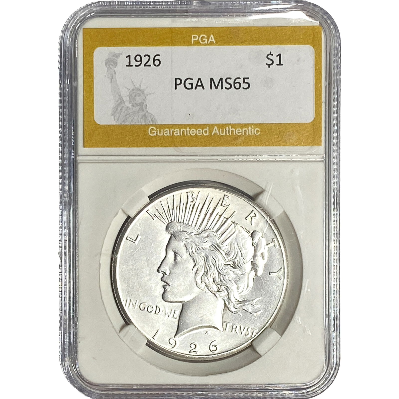 1926 Silver Peace Dollar PGA MS65: 1926 Silver Peace Dollar PGA MS65