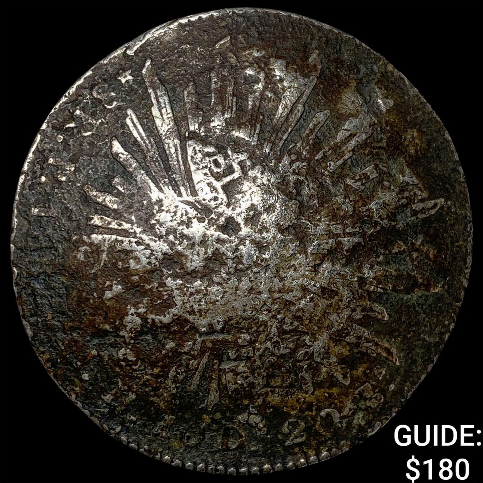 Mexico Silver 8 Reales Chopmarks NEARLY UNCIRCULATED (1 of 2)