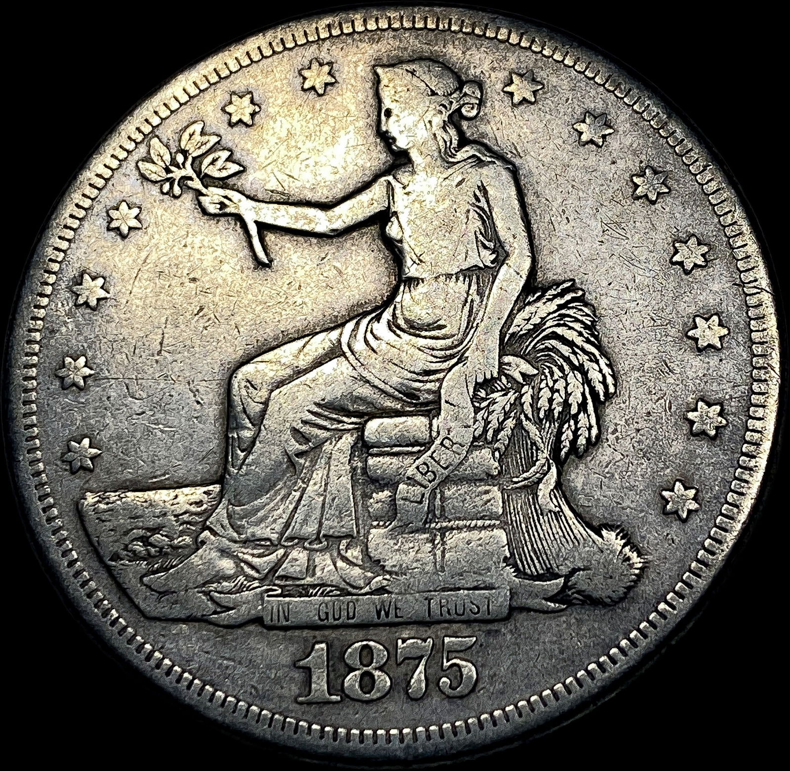 1875-CC Silver Trade Dollar CLOSELY UNCIRCULATED (1 of 2)