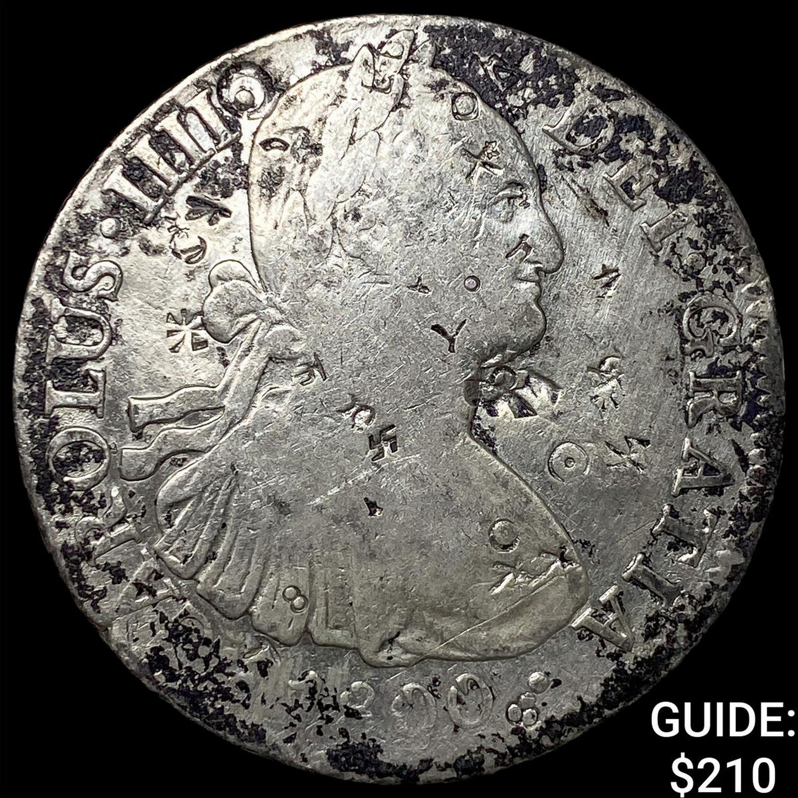 Colonial Spain Silver 8 Reales Chopmarks NEARLY UNCIRCULATED (1 of 2)