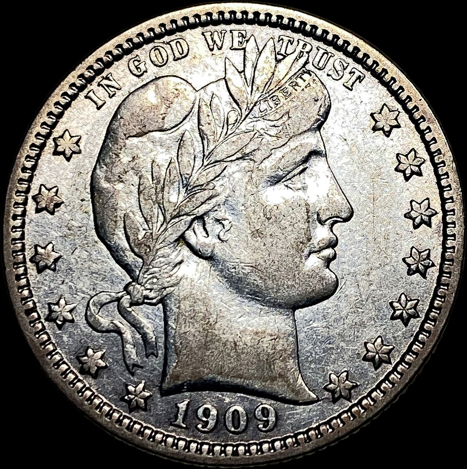 1909-D Silver Barber Quarter CLOSELY UNCIRCULATED (1 of 2)