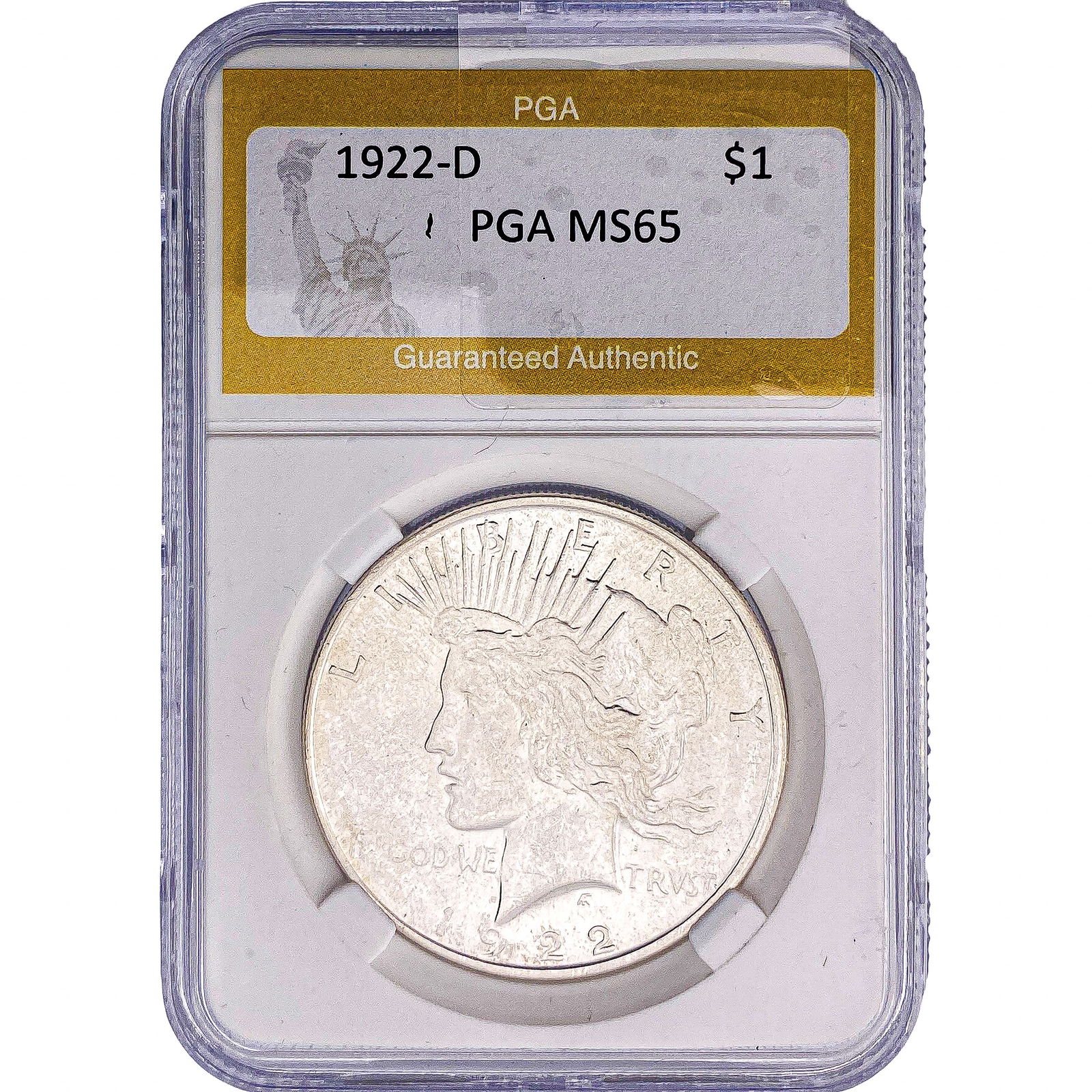 1922-D Silver Peace Dollar PGA MS65 (1 of 2)