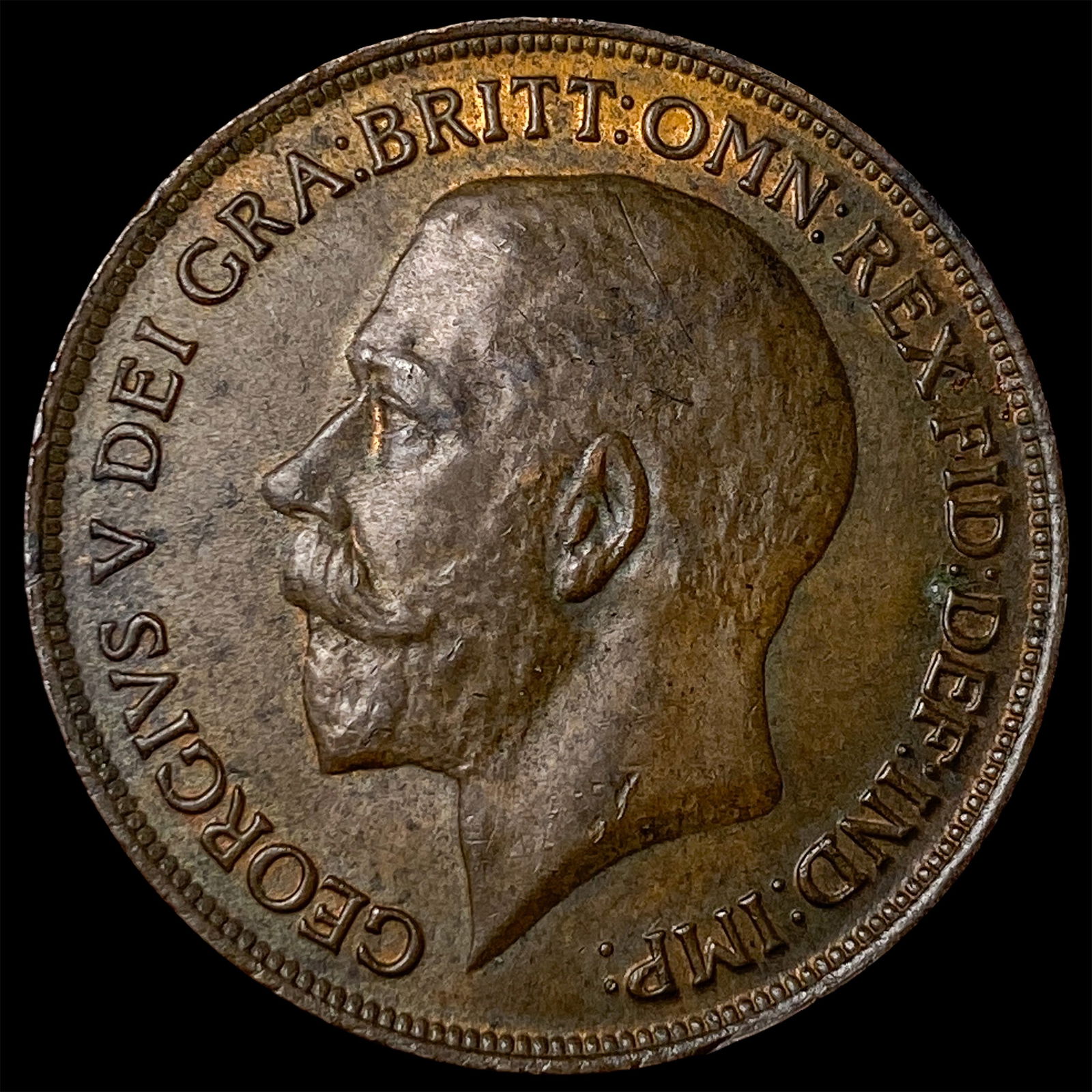 1919 Great Britian Copper 1 Penny CLOSELY UNCIRCULATED (1 of 2)