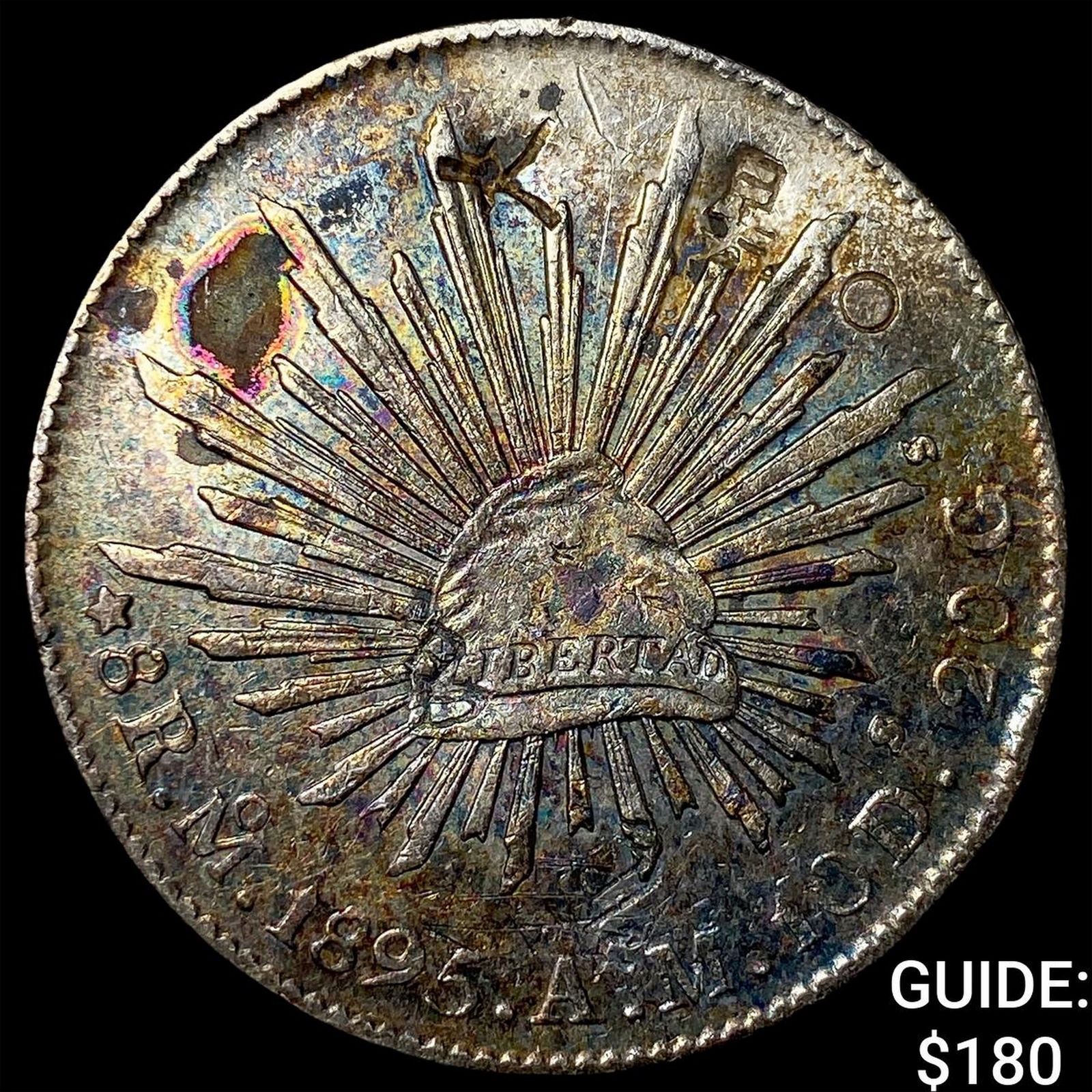 Mexico Silver 8 Reales Chopmarks NEARLY UNCIRCULATED: Mexico Silver 8 Reales Chopmarks NEARLY UNCIRCULATED