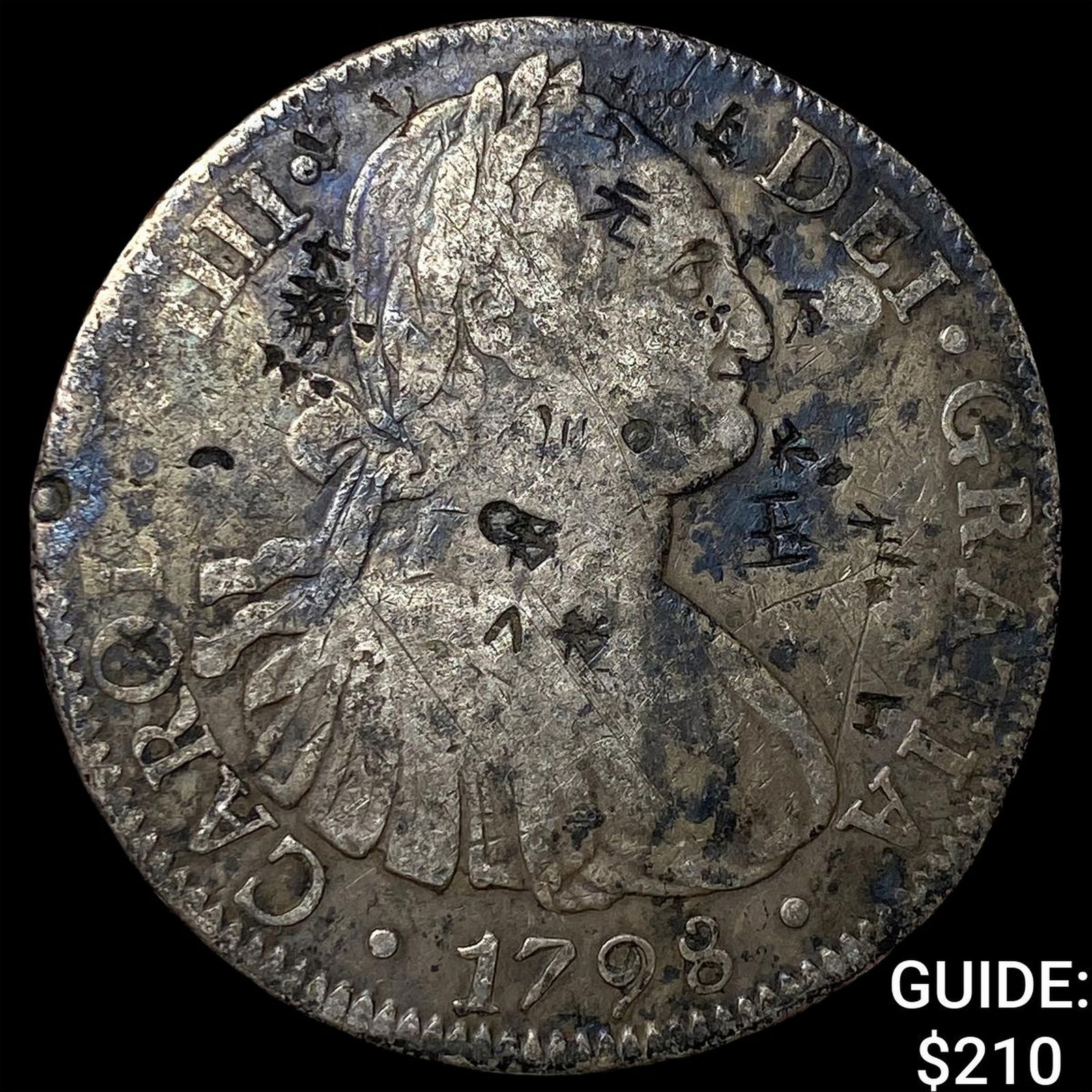 1798 Colonial Spain Silver 8 Reales Chopmarks NEARLY UNCIRCULATED (1 of 2)