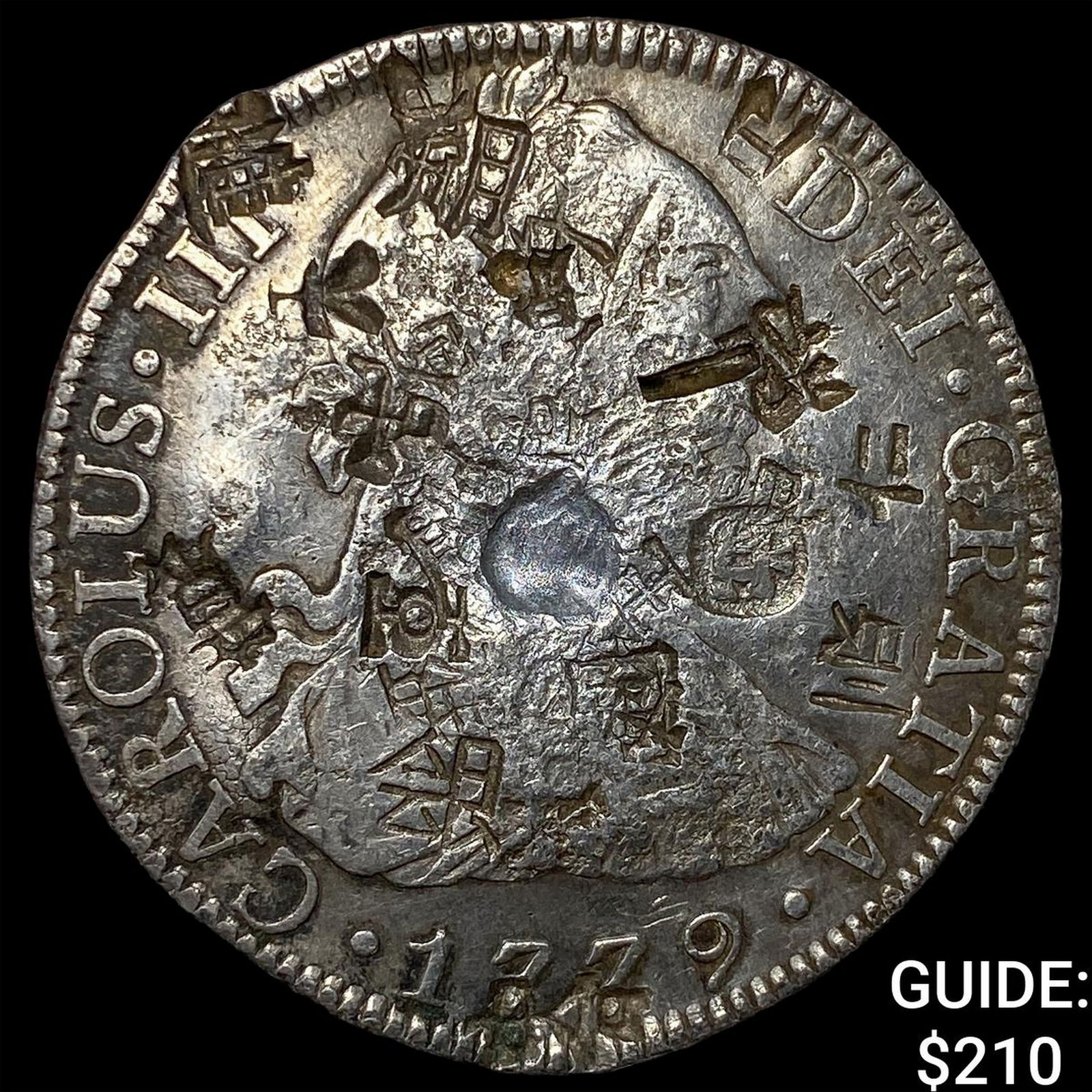 Colonial Spain Silver 8 Reales Chopmarks NEARLY UNCIRCULATED: Colonial Spain Silver 8 Reales Chopmarks NEARLY UNCIRCULATED