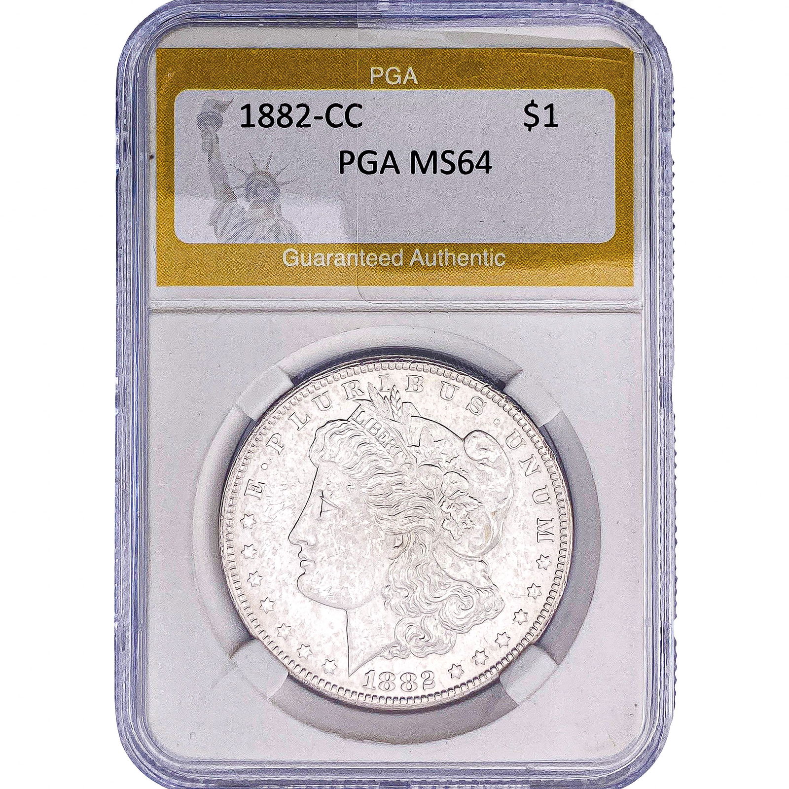 1882-CC Morgan Silver Dollar PGA MS64: 1882-CC Morgan Silver Dollar PGA MS64