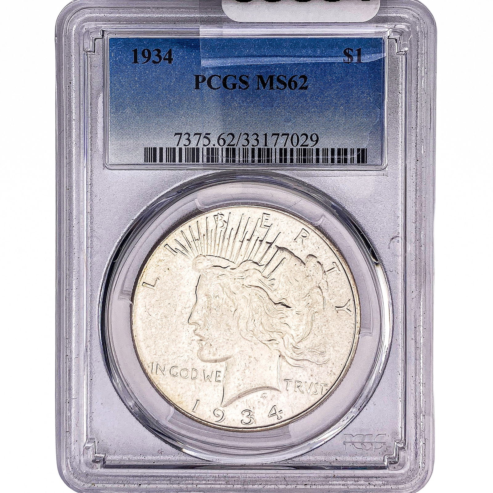 1934 Silver Peace Dollar PCGS MS62 (1 of 2)