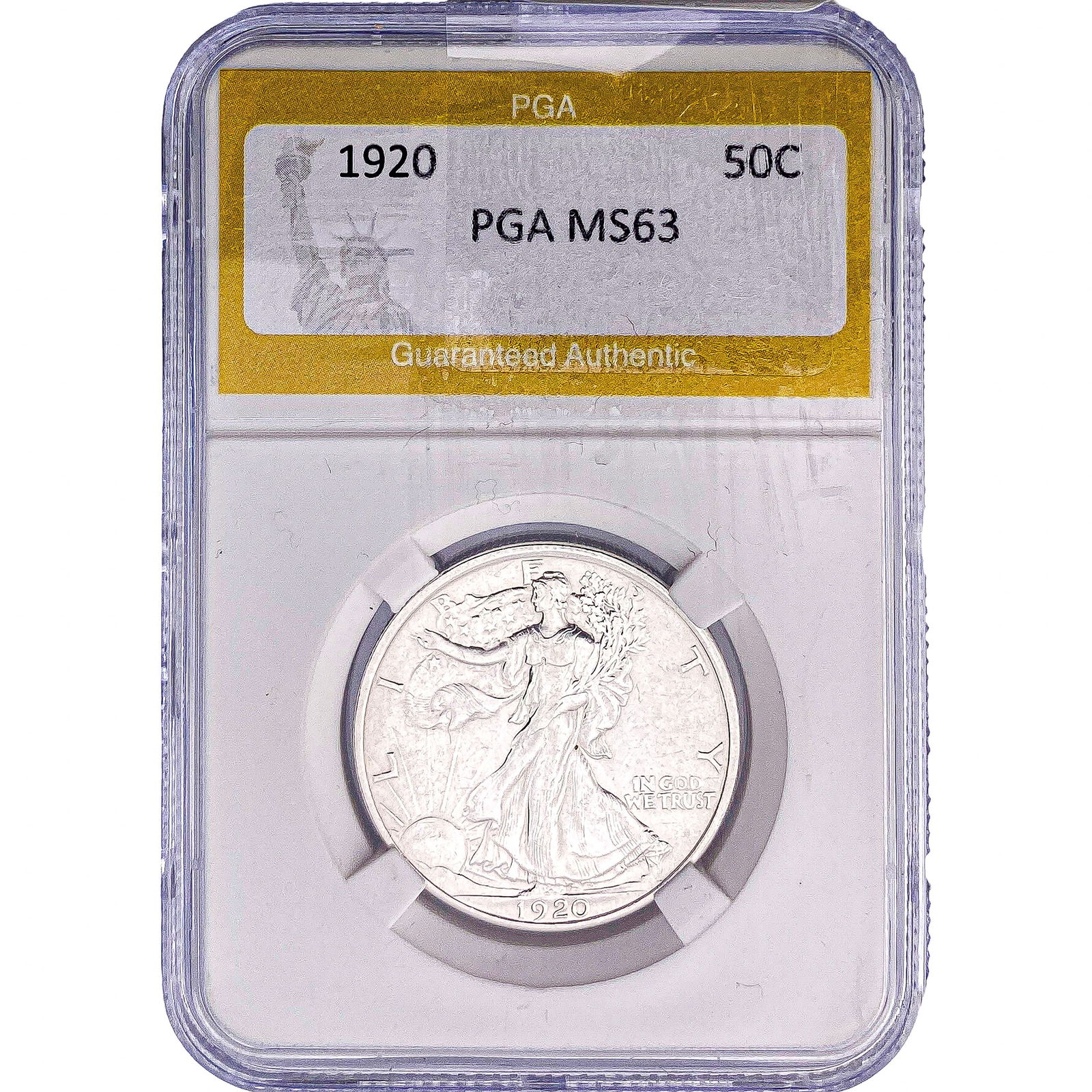 1920 Walking Liberty Half Dollar PGA MS63: 1920 Walking Liberty Half Dollar PGA MS63