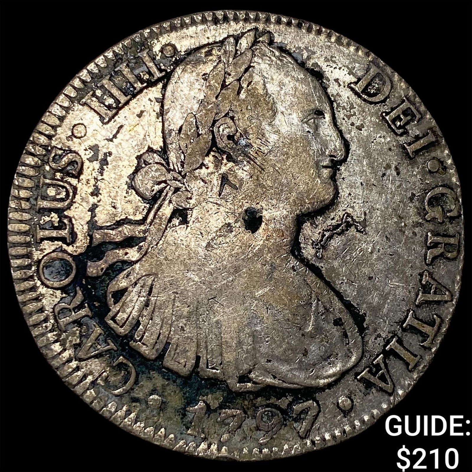 Colonial Spain Silver 8 Reales Chopmarks NEARLY UNCIRCULATED: Colonial Spain Silver 8 Reales Chopmarks NEARLY UNCIRCULATED