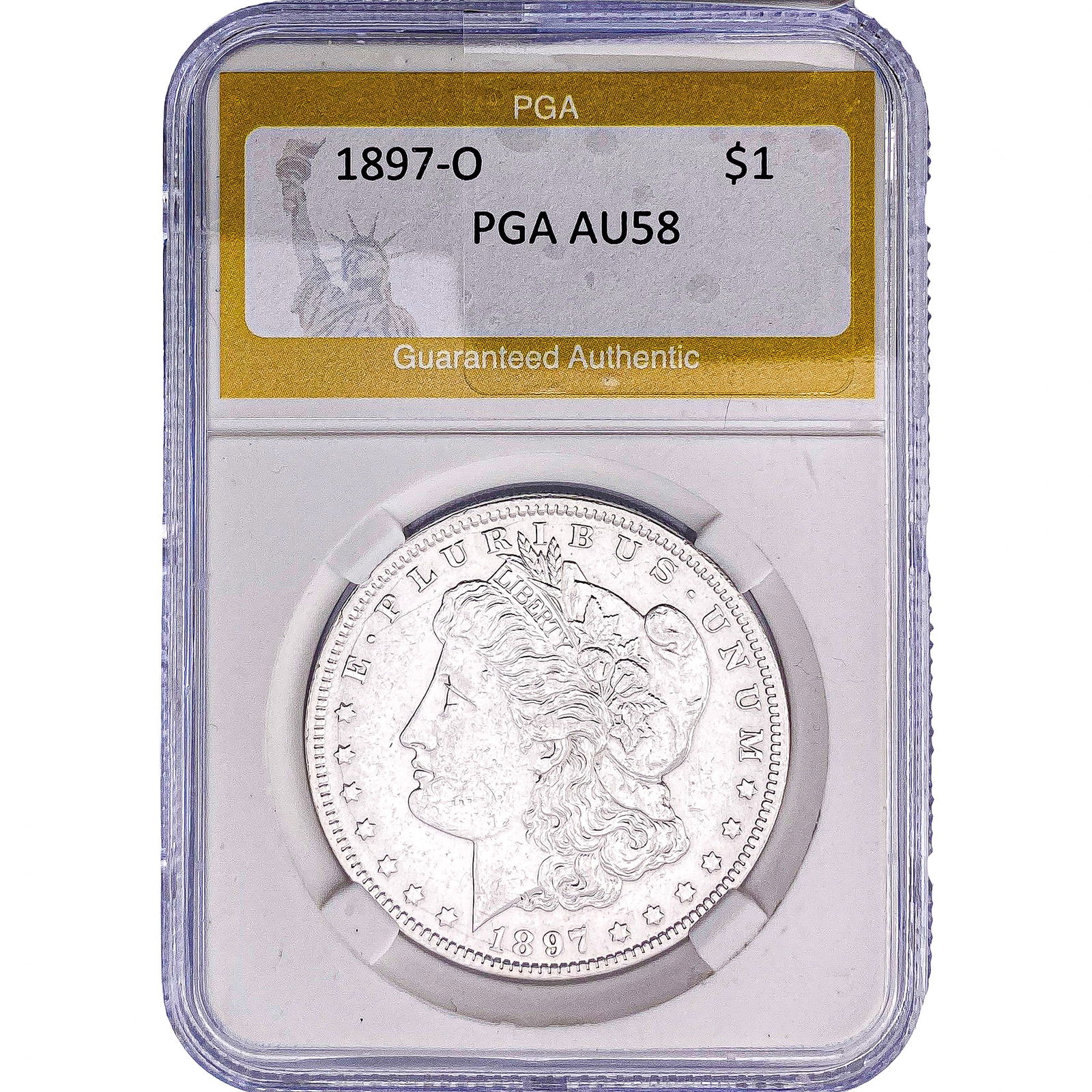 1897-O Morgan Silver Dollar PGA AU58: 1897-O Morgan Silver Dollar PGA AU58