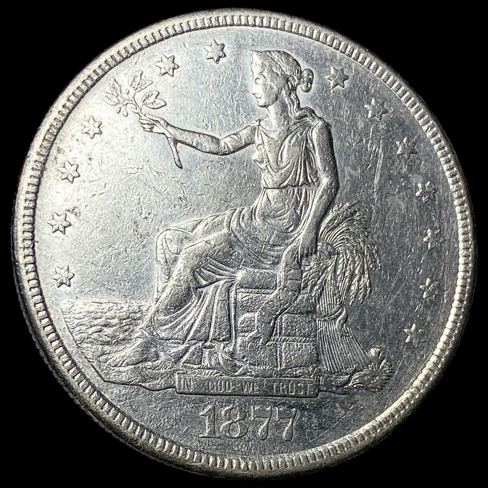 1877-S Silver Trade Dollar NEARLY UNCIRCULATED (1 of 2)